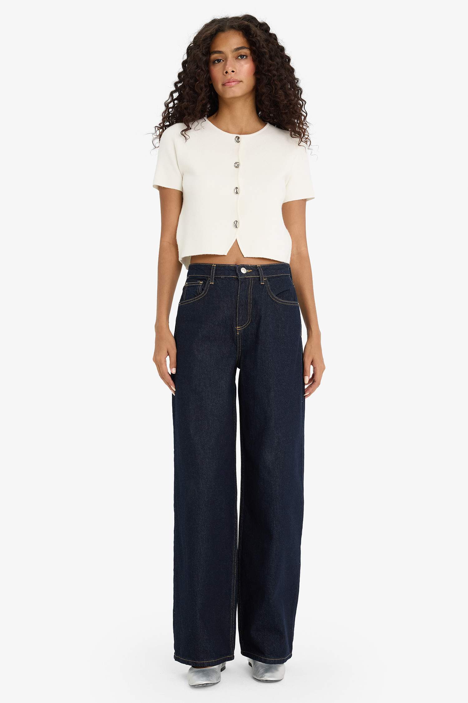 қалыпты пішім дөңгелек жаға трикотаж Кардиган