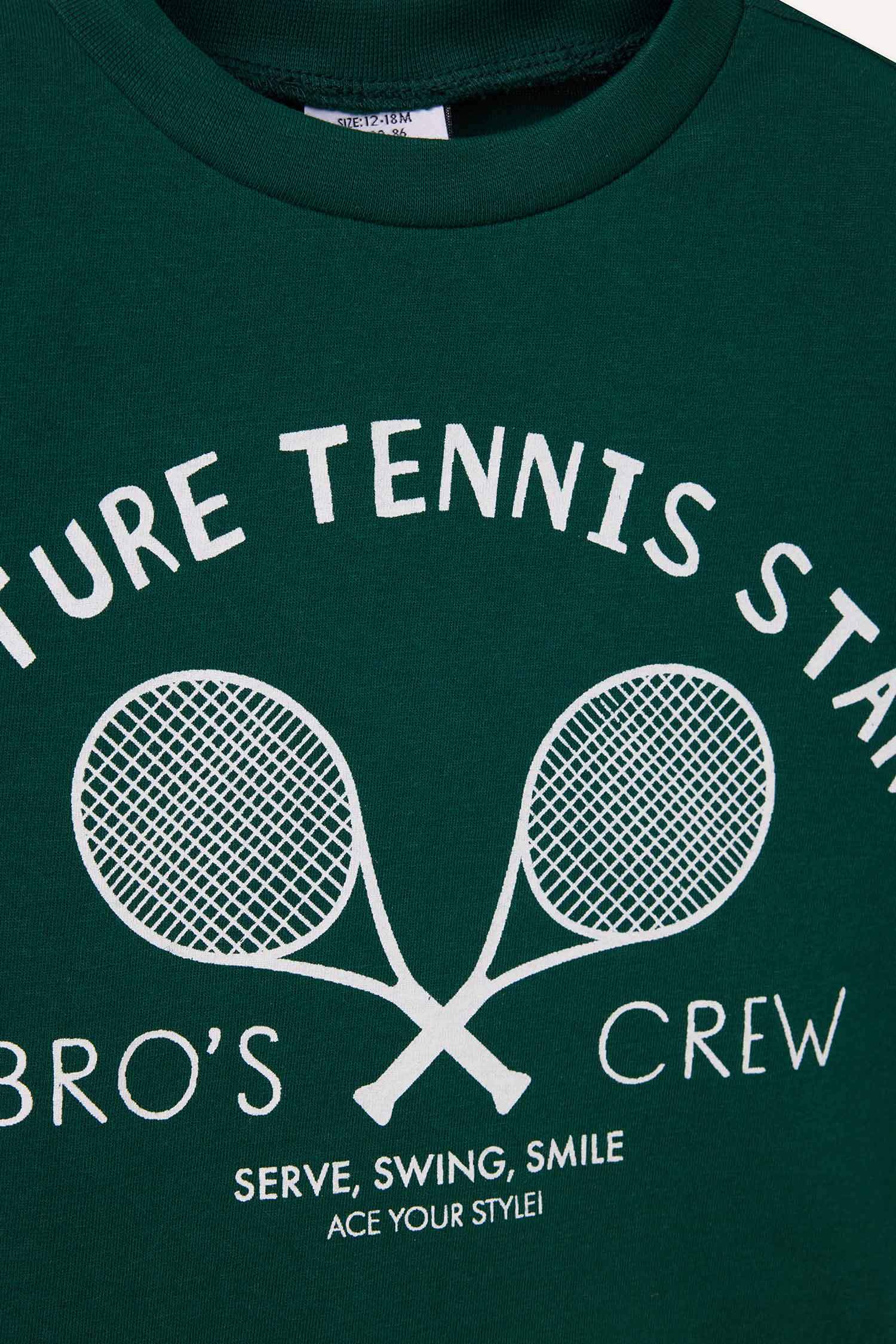 Baby Boy Crew Neck Sports Printed Short Sleeve T-Shirt