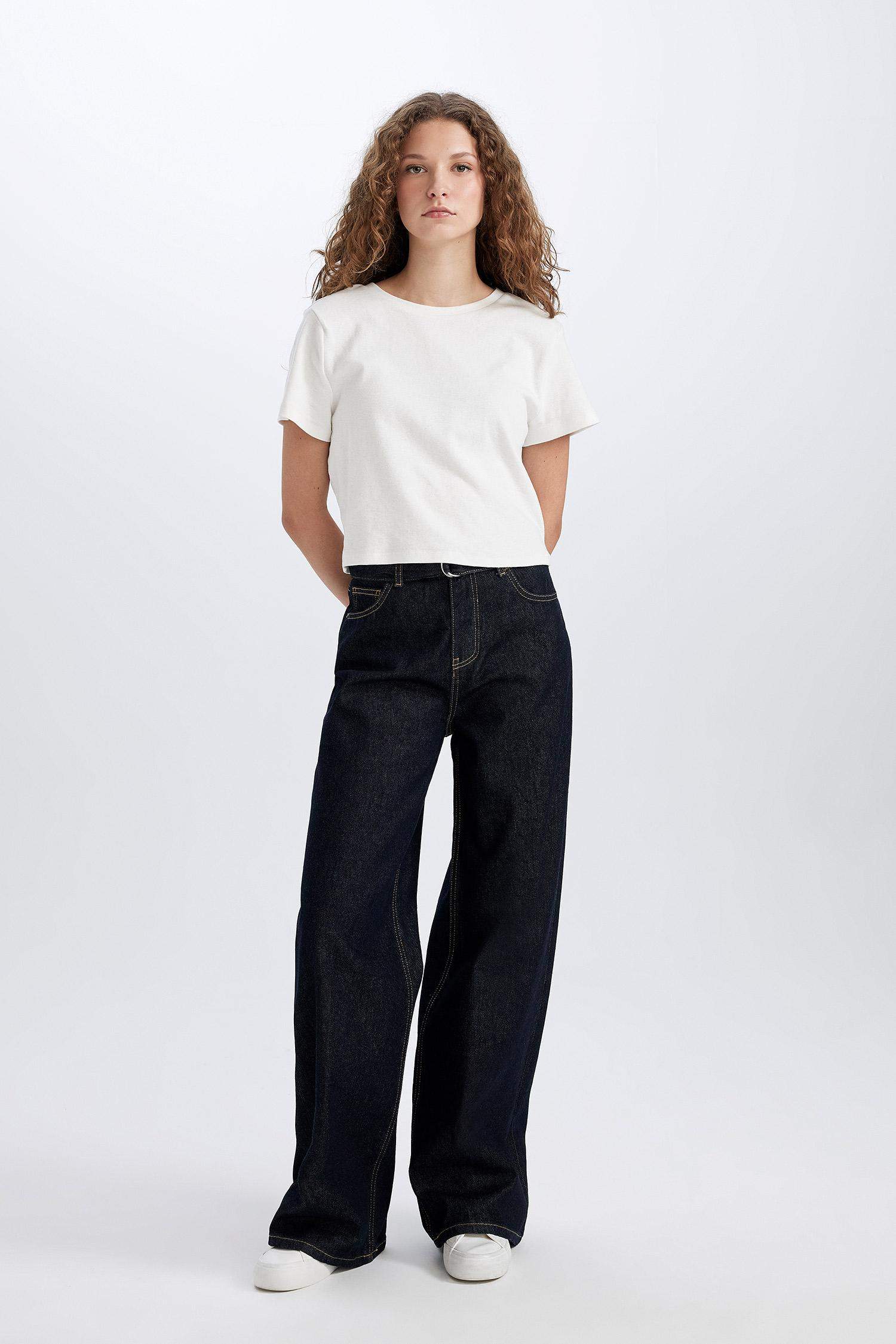 Wide Leg Fit Geniş Kalıp Yüksek Bel Geniş Paça Uzun Jean Pantolon