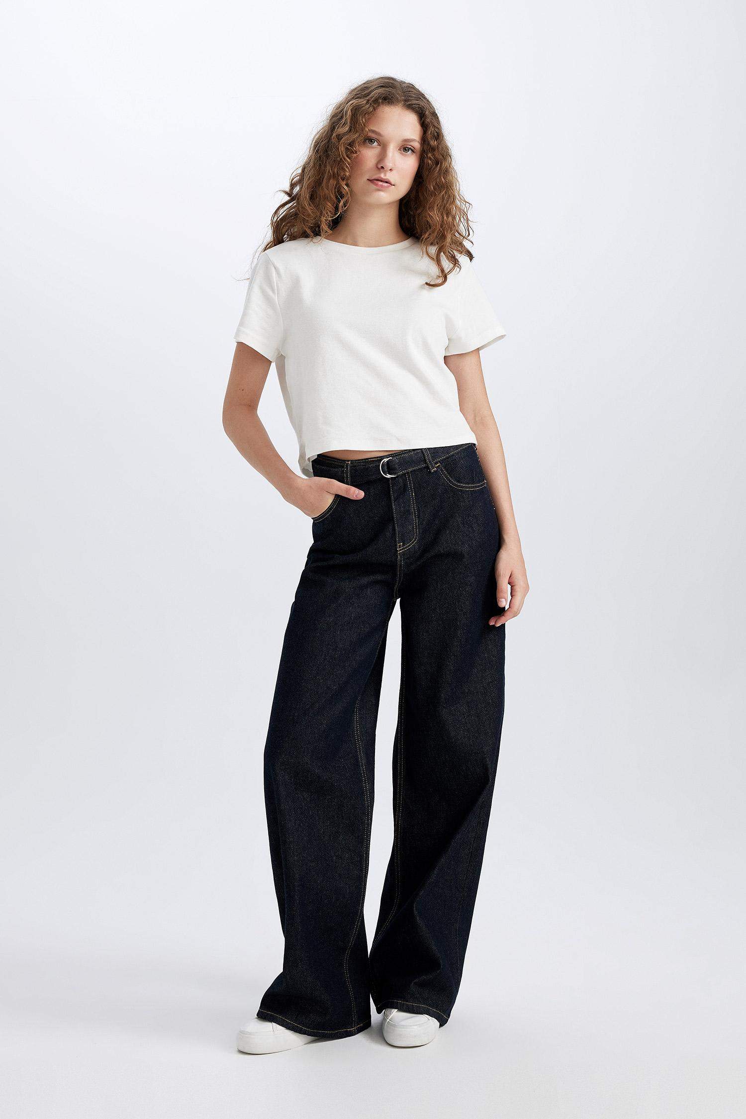 Wide Leg Fit Geniş Kalıp Yüksek Bel Geniş Paça Uzun Jean Pantolon