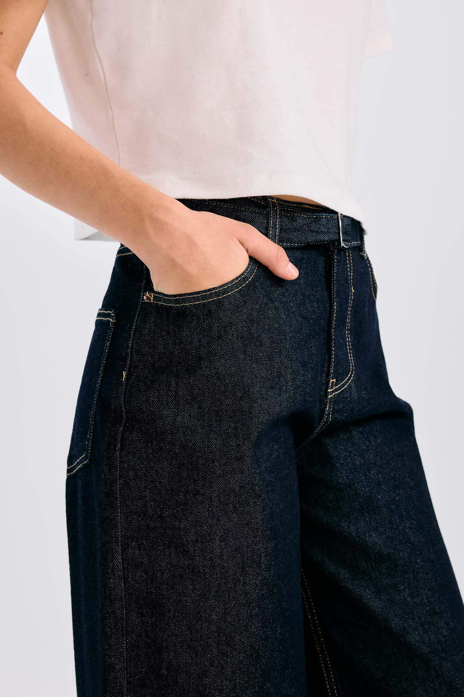Wide Leg Fit Geniş Kalıp Yüksek Bel Geniş Paça Uzun Jean Pantolon