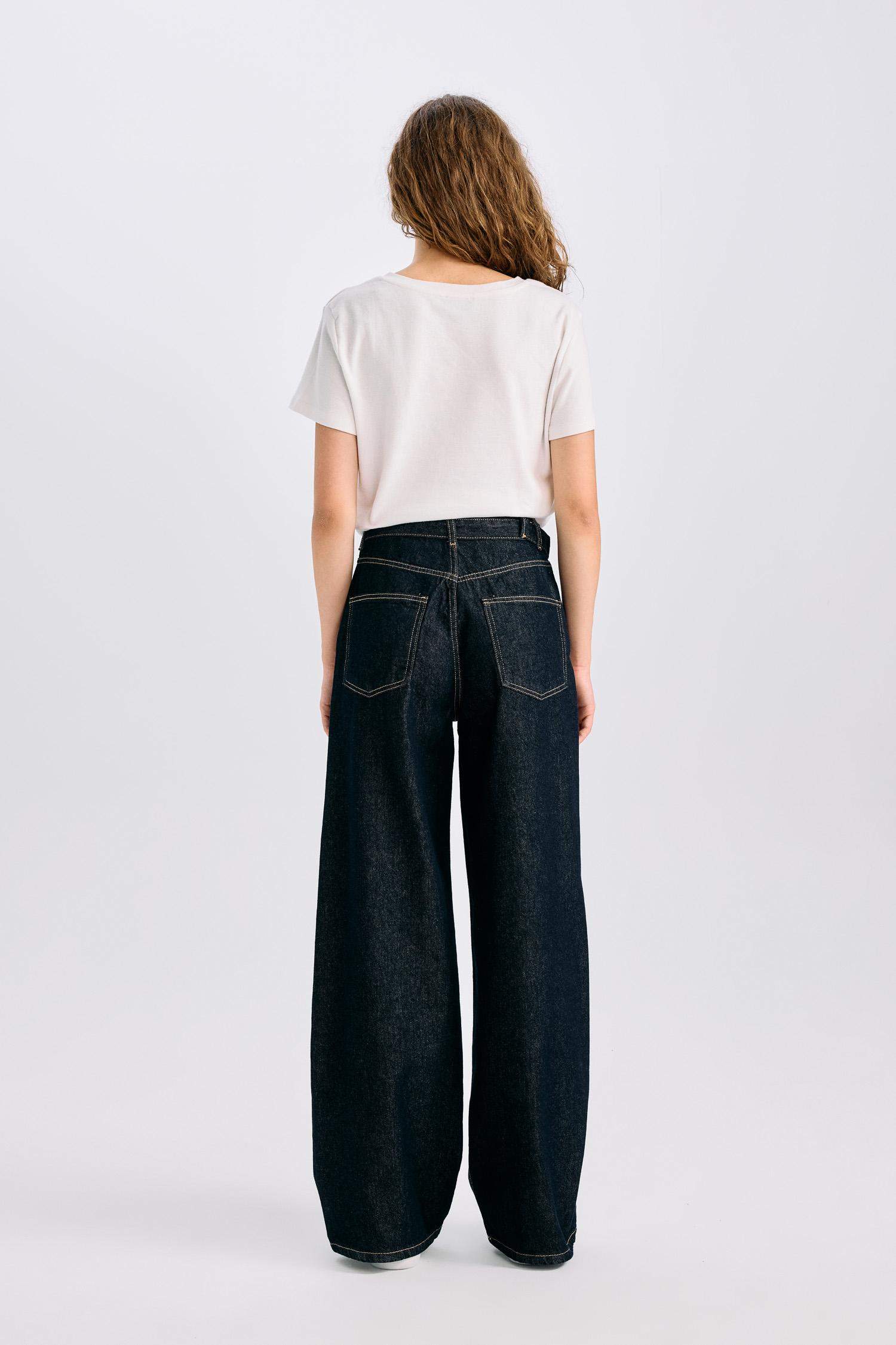 Wide Leg Fit Geniş Kalıp Yüksek Bel Geniş Paça Uzun Jean Pantolon