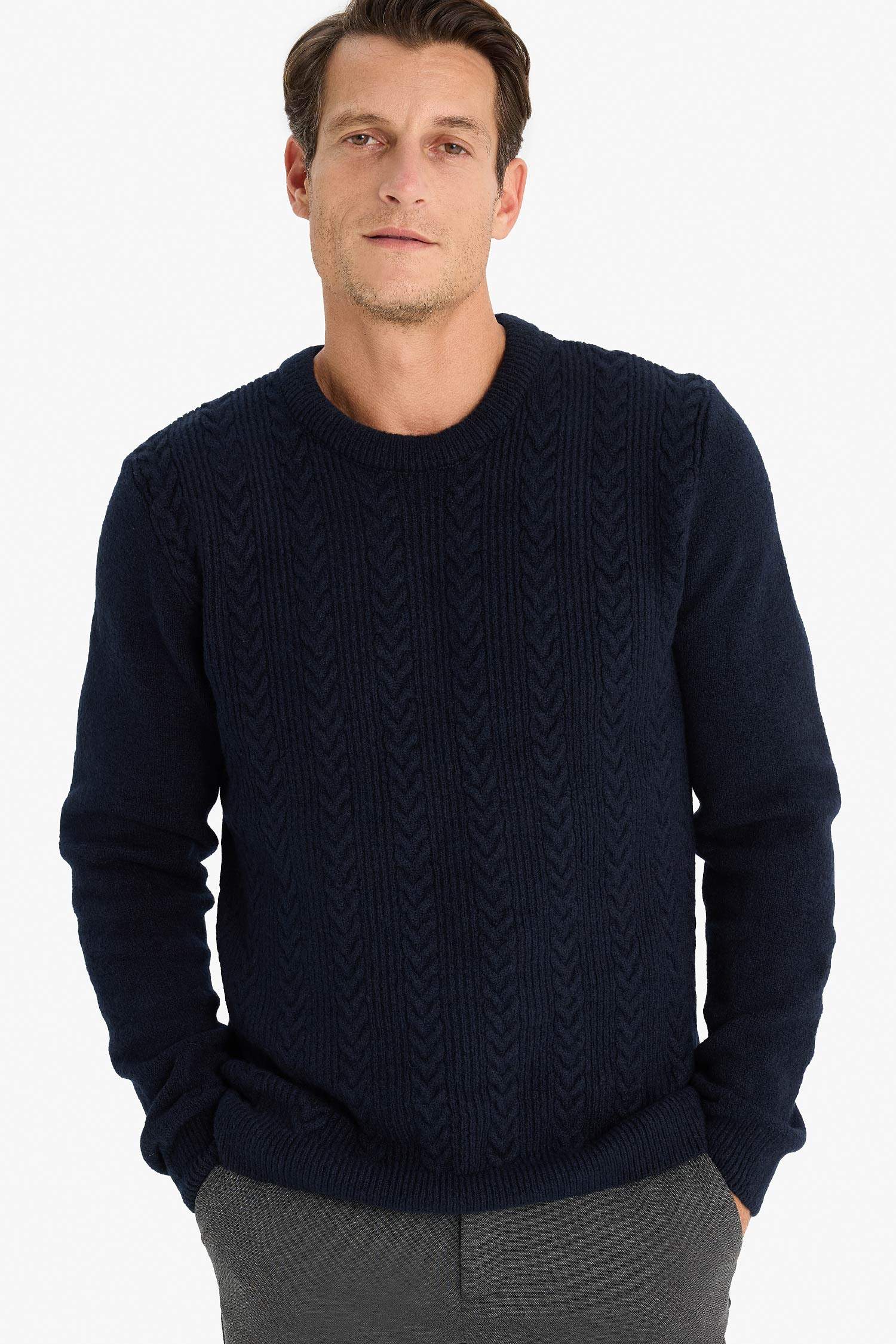 Standart Fit Bisiklet Yaka Triko Kazak