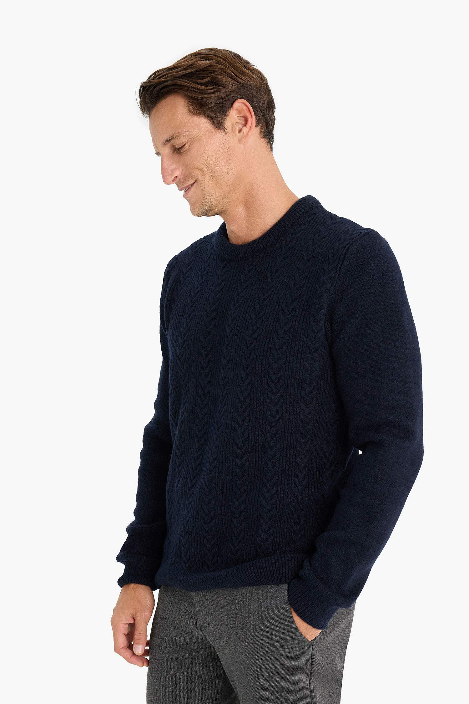 Standart Fit Bisiklet Yaka Triko Kazak