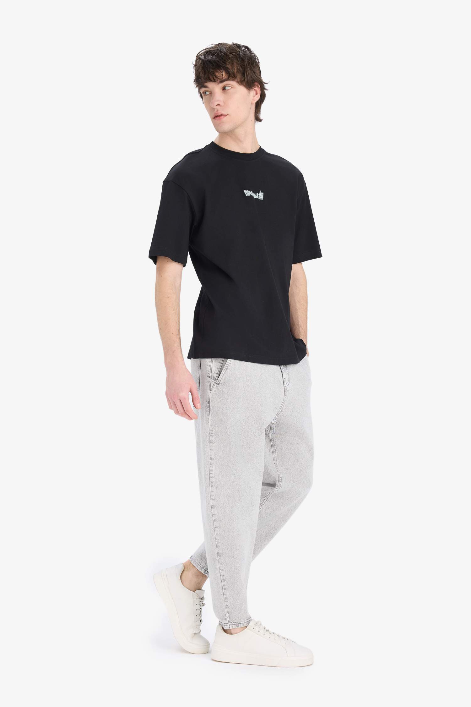 T-shirt Boxy en coton imprimé Dragon Ball à manches courtes