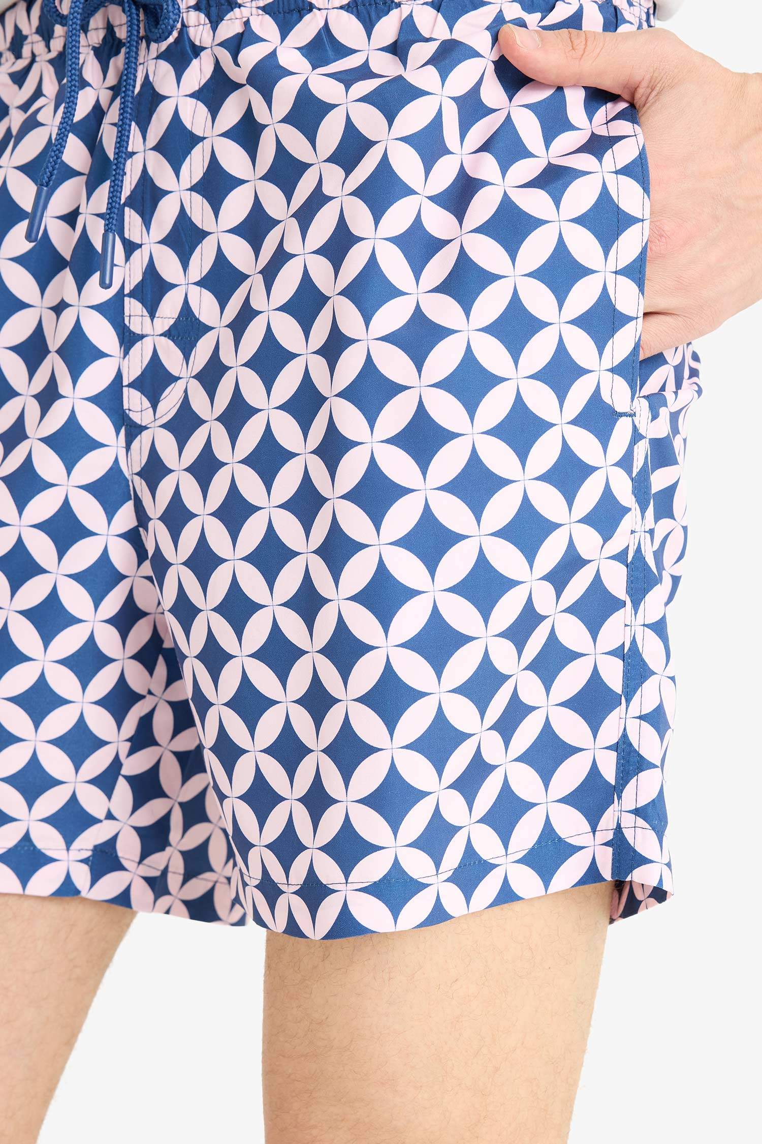 Patterned Mesh Lined Swim Shorts