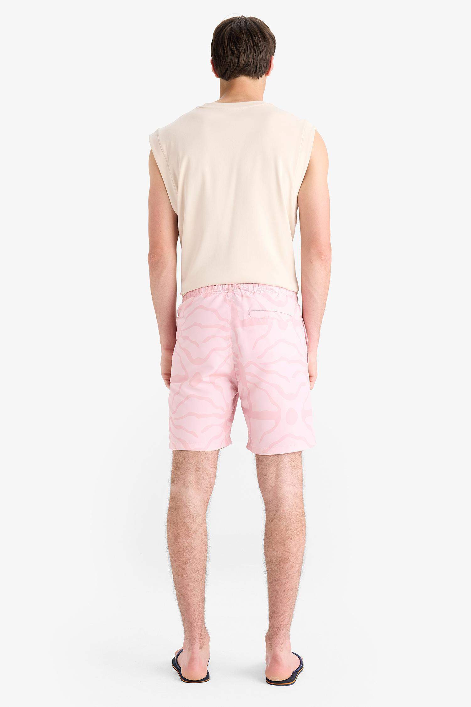 Short de bain court imprimé avec doublure en filet Coupe régulière