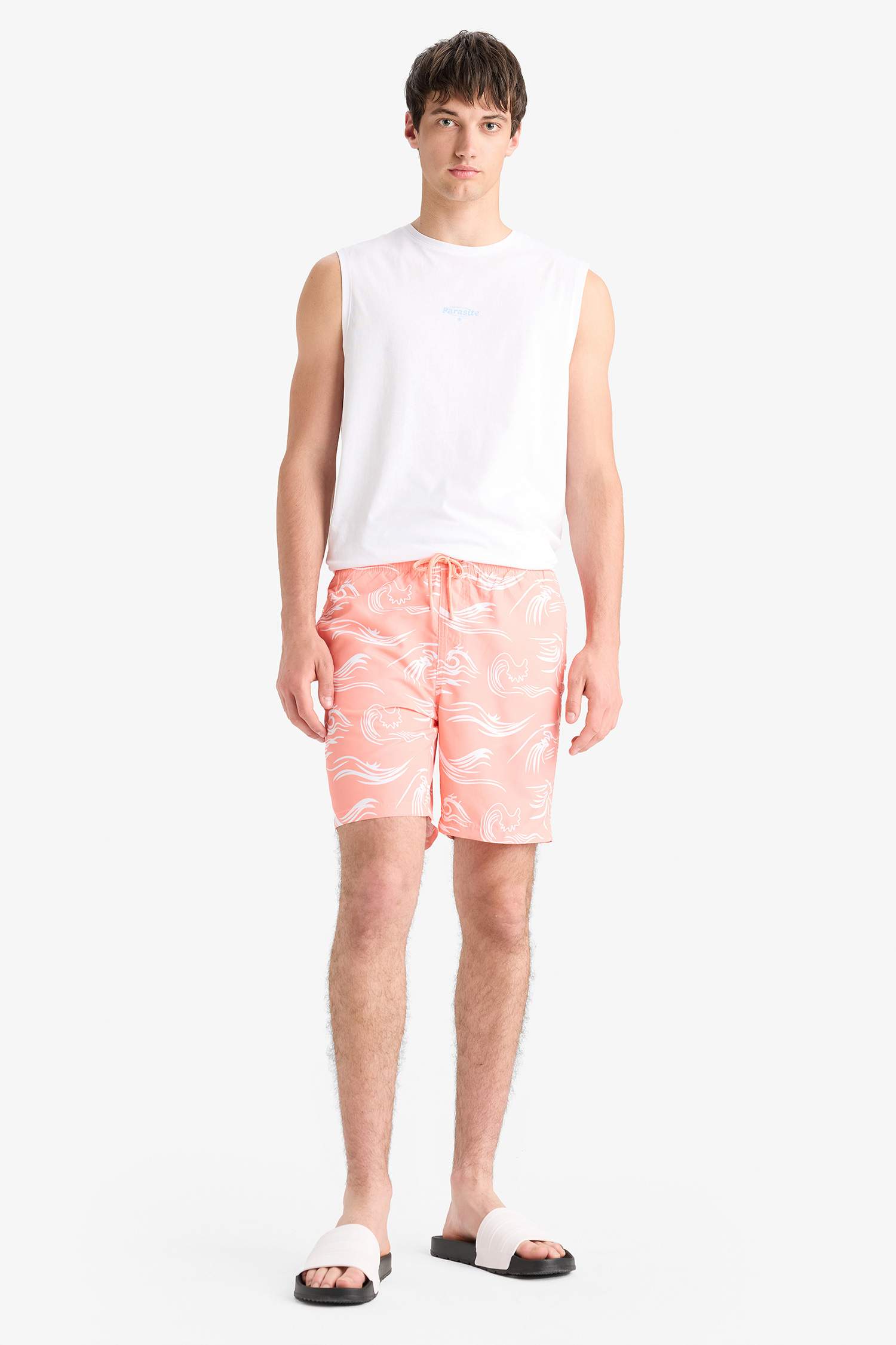 Regular Fit Printed Short Swim Shorts