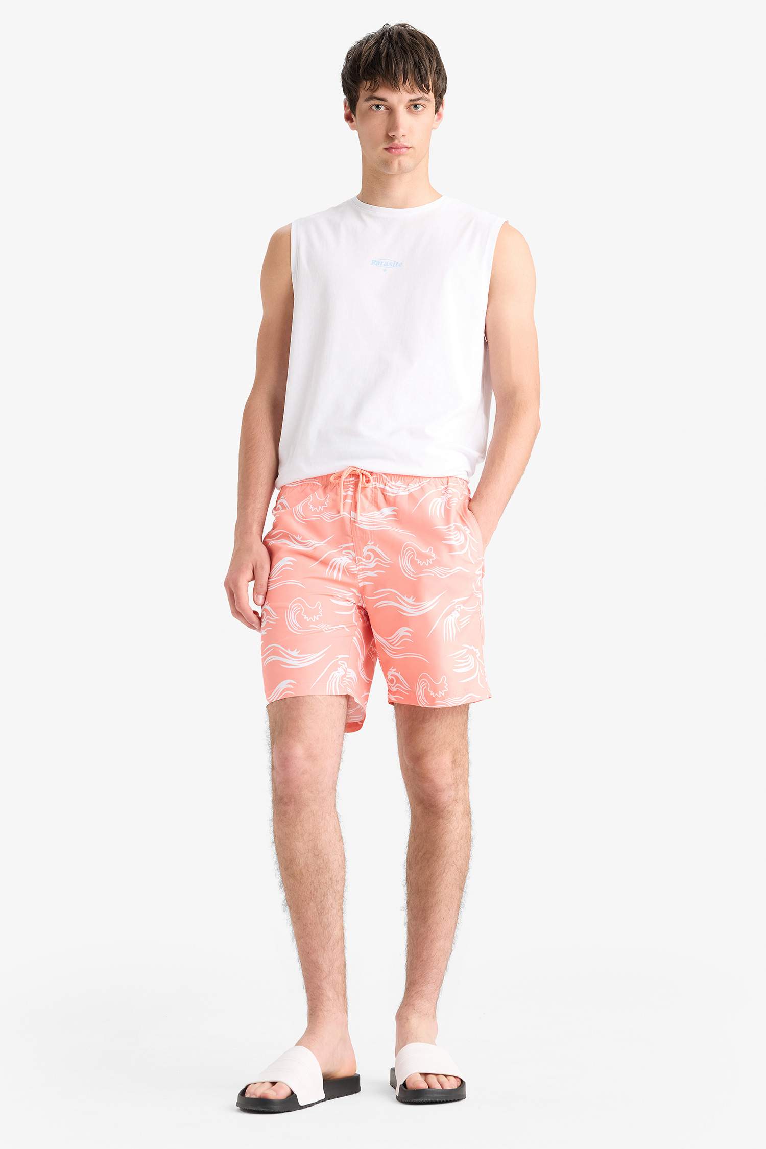 Regular Fit Printed Short Swim Shorts