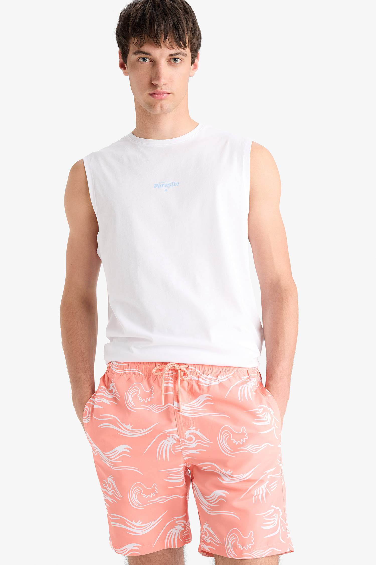 Regular Fit Printed Short Swim Shorts