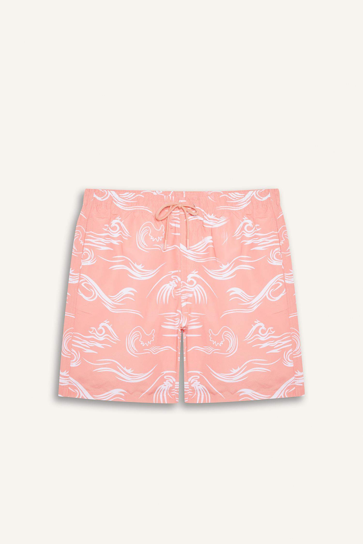 Regular Fit Printed Short Swim Shorts