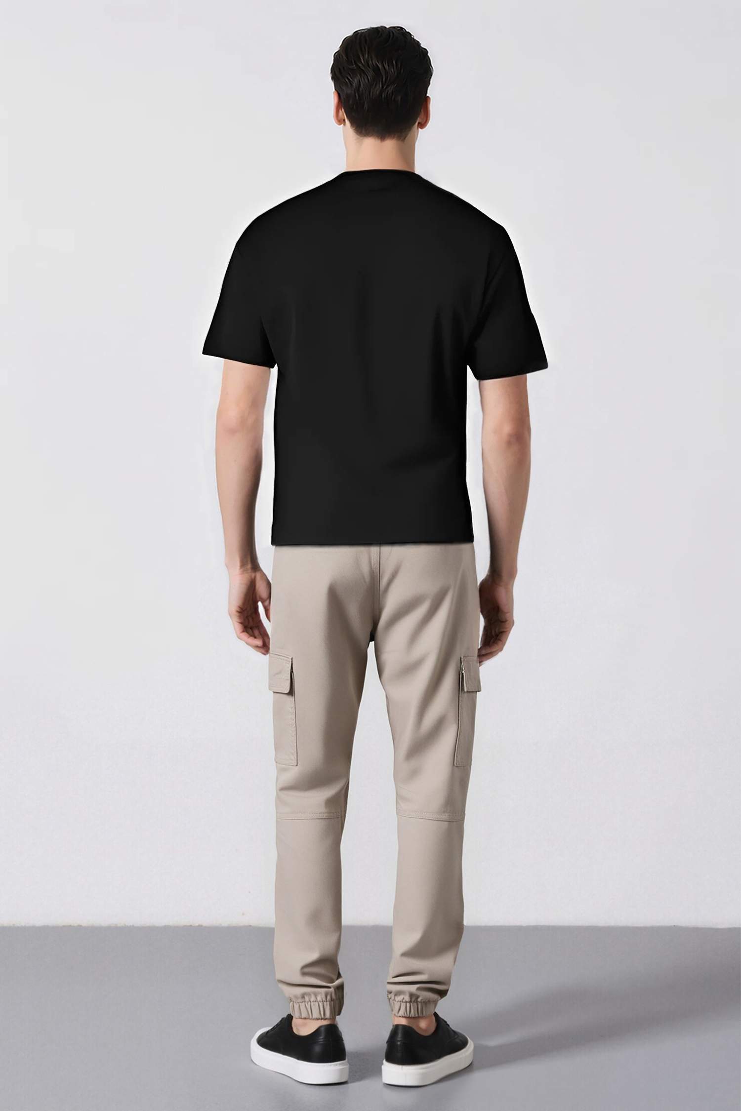 Jogger Gabardin Pantolon Beli Lastikli Kargo Cepli Lastikli Paça