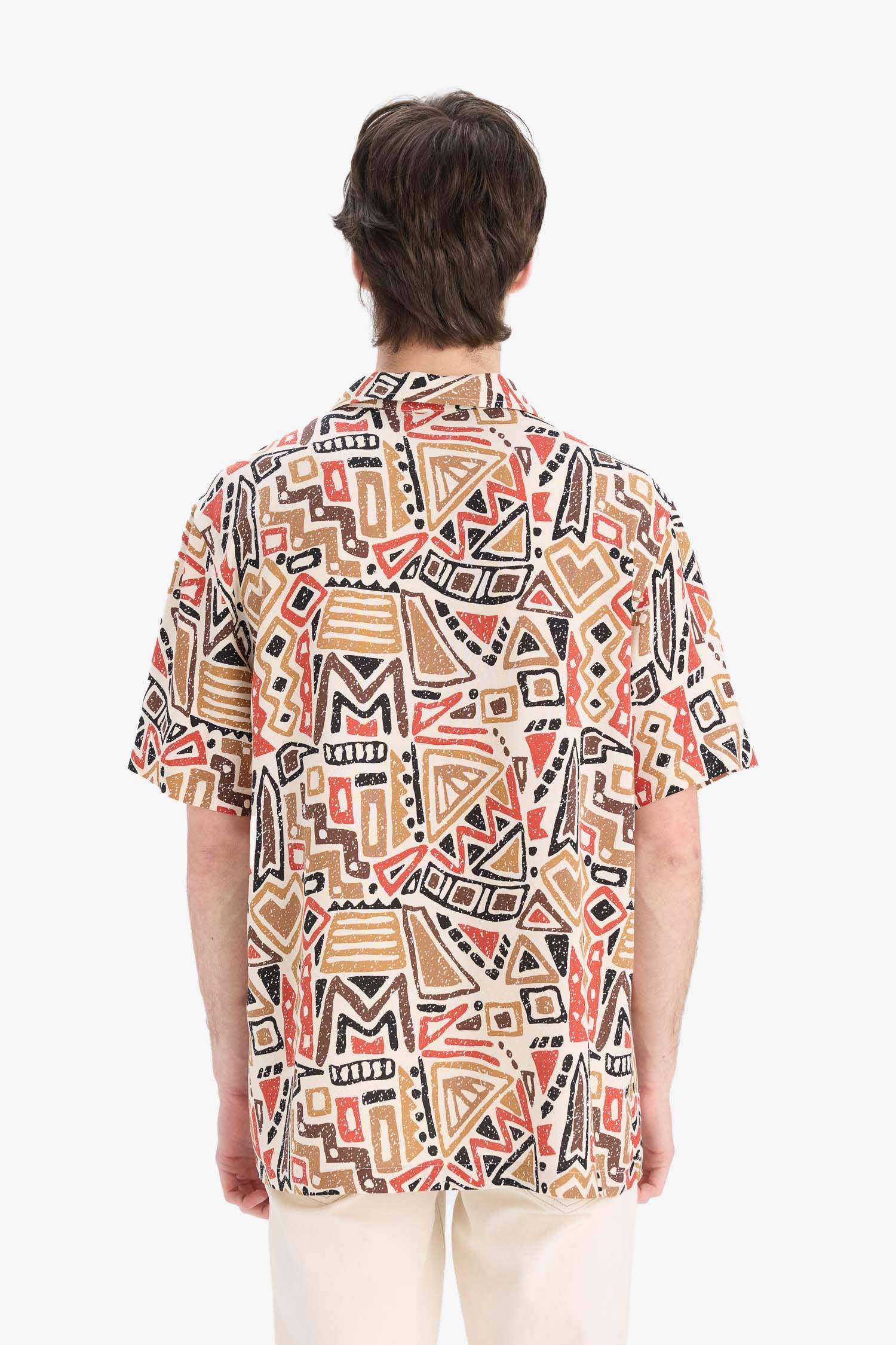 Chemise imprimée à manches courtes Coupe régulière