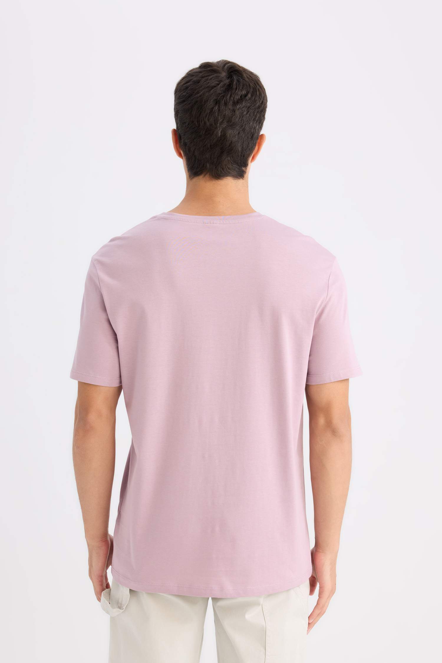 New Regular Fit Bisiklet Yaka Basic Düz Kısa Kollu Tişört