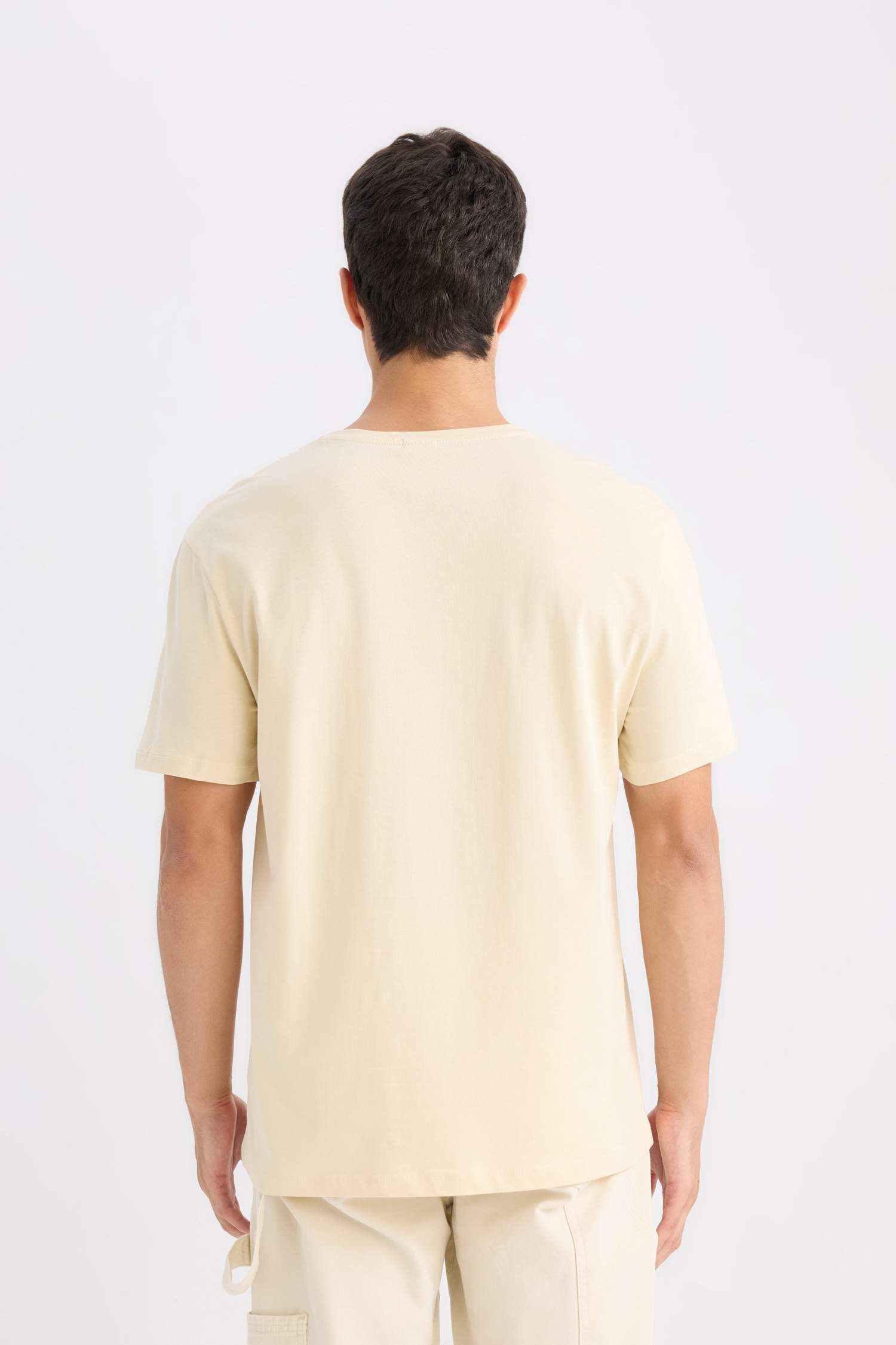 New Regular Fit Bisiklet Yaka Basic Düz Kısa Kollu Tişört