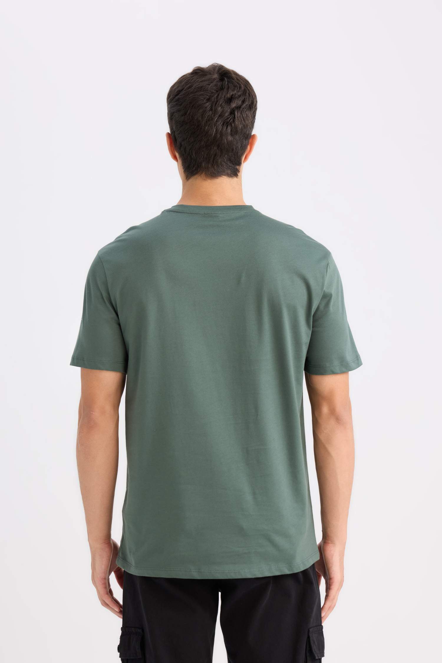 New Regular Fit Bisiklet Yaka Basic Düz Kısa Kollu Tişört