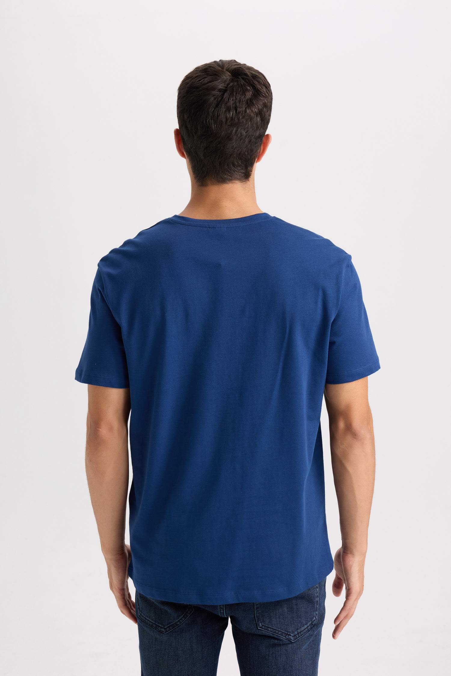 New Regular Fit Bisiklet Yaka Basic Düz Kısa Kollu Tişört