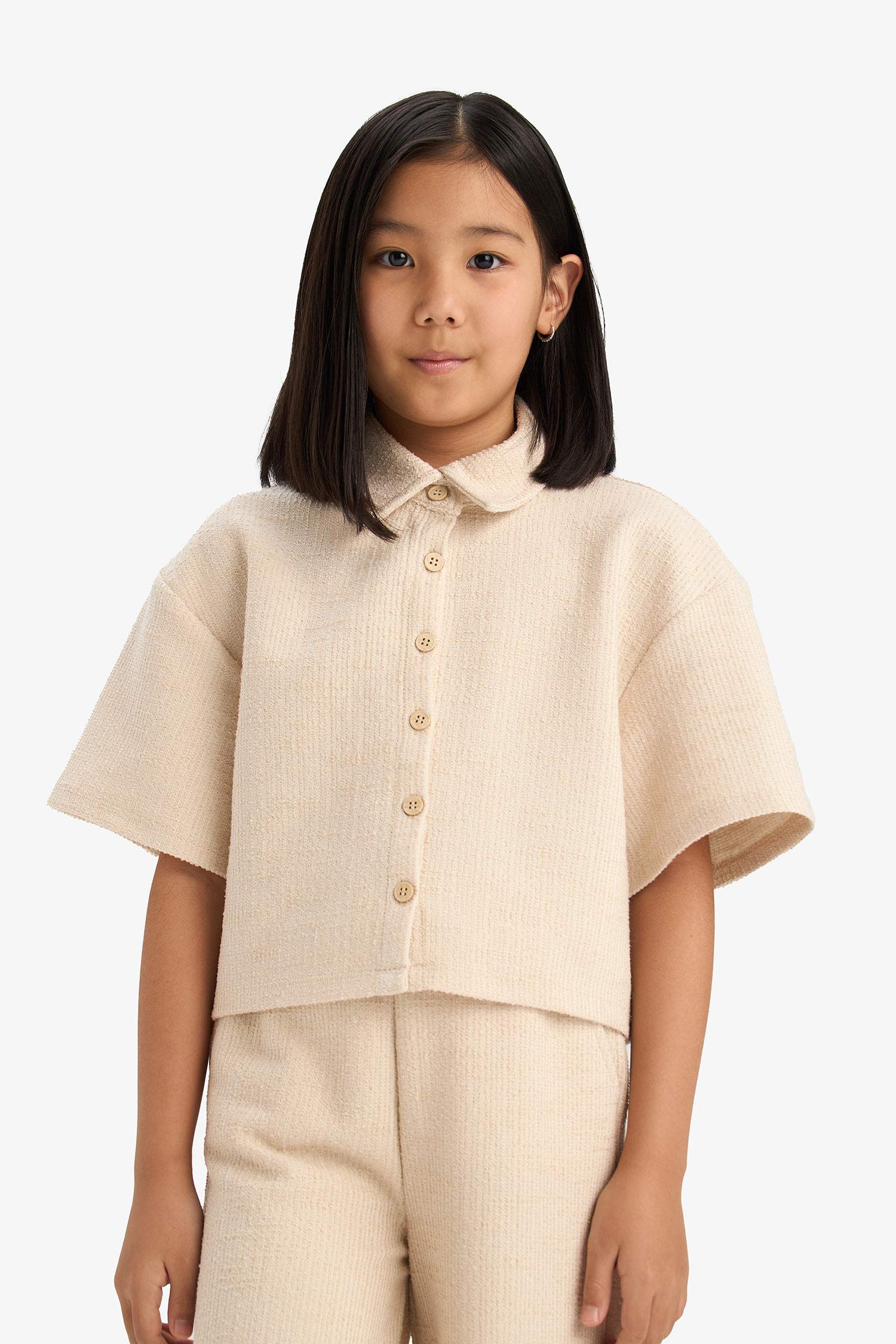 تيشيرت بولو بناتي نص ردن سادة بيزك قصة مريحة