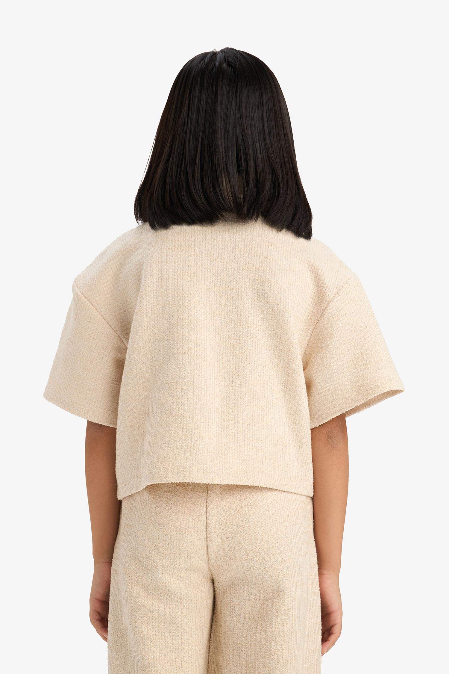 تيشيرت بولو بناتي نص ردن سادة بيزك قصة مريحة