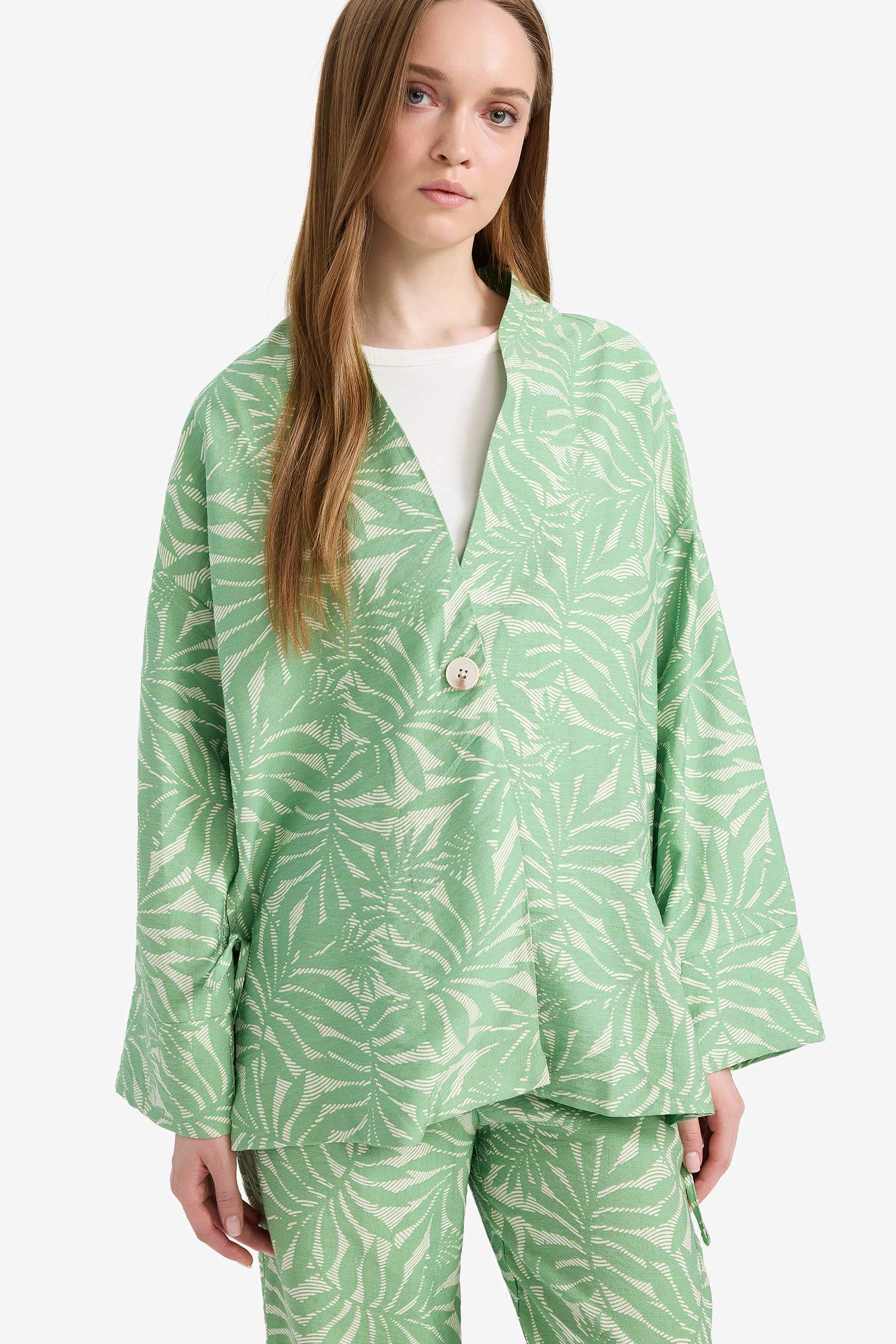 Relax Fit Printed Long Sleeve Tunic