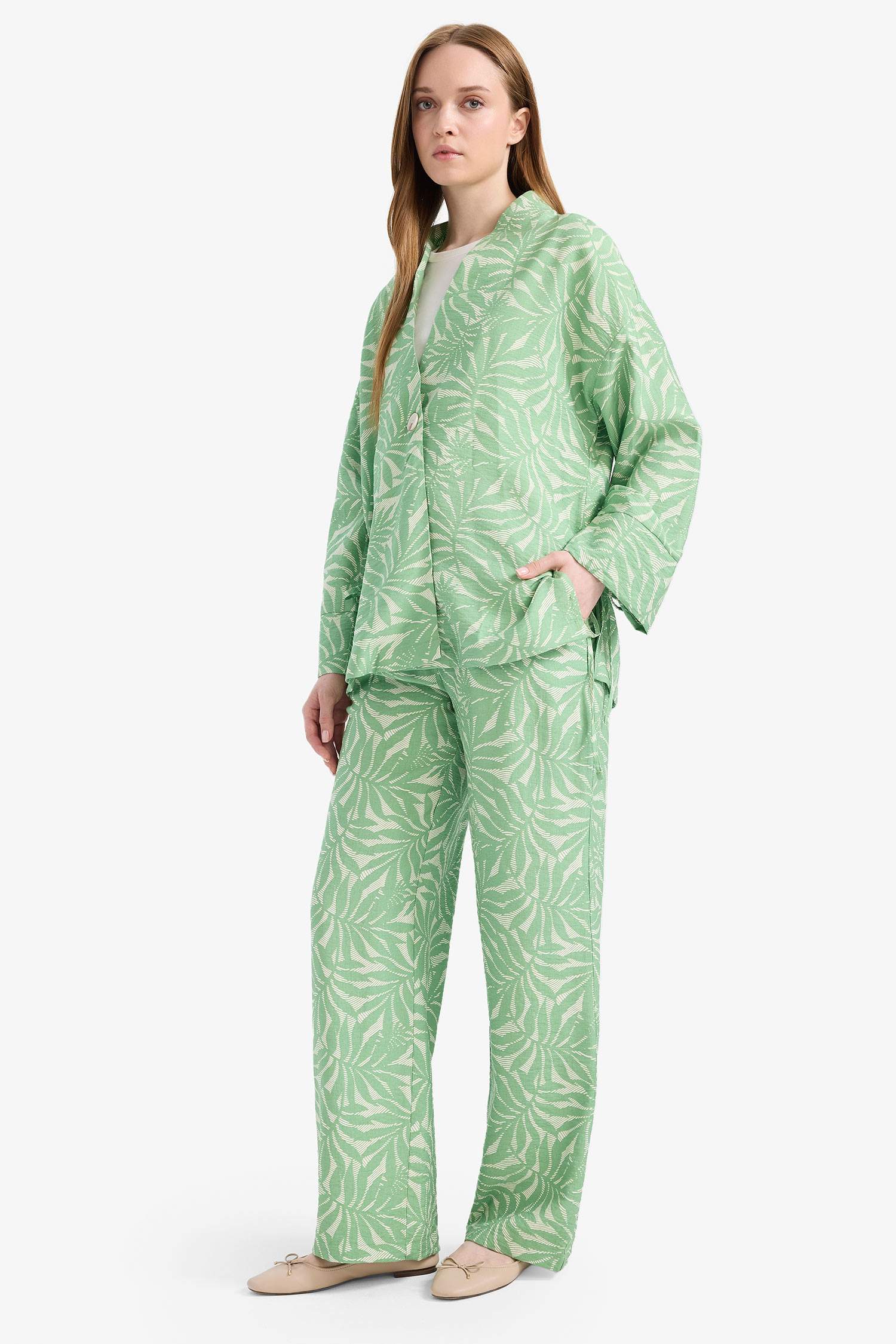 Relax Fit Printed Long Sleeve Tunic