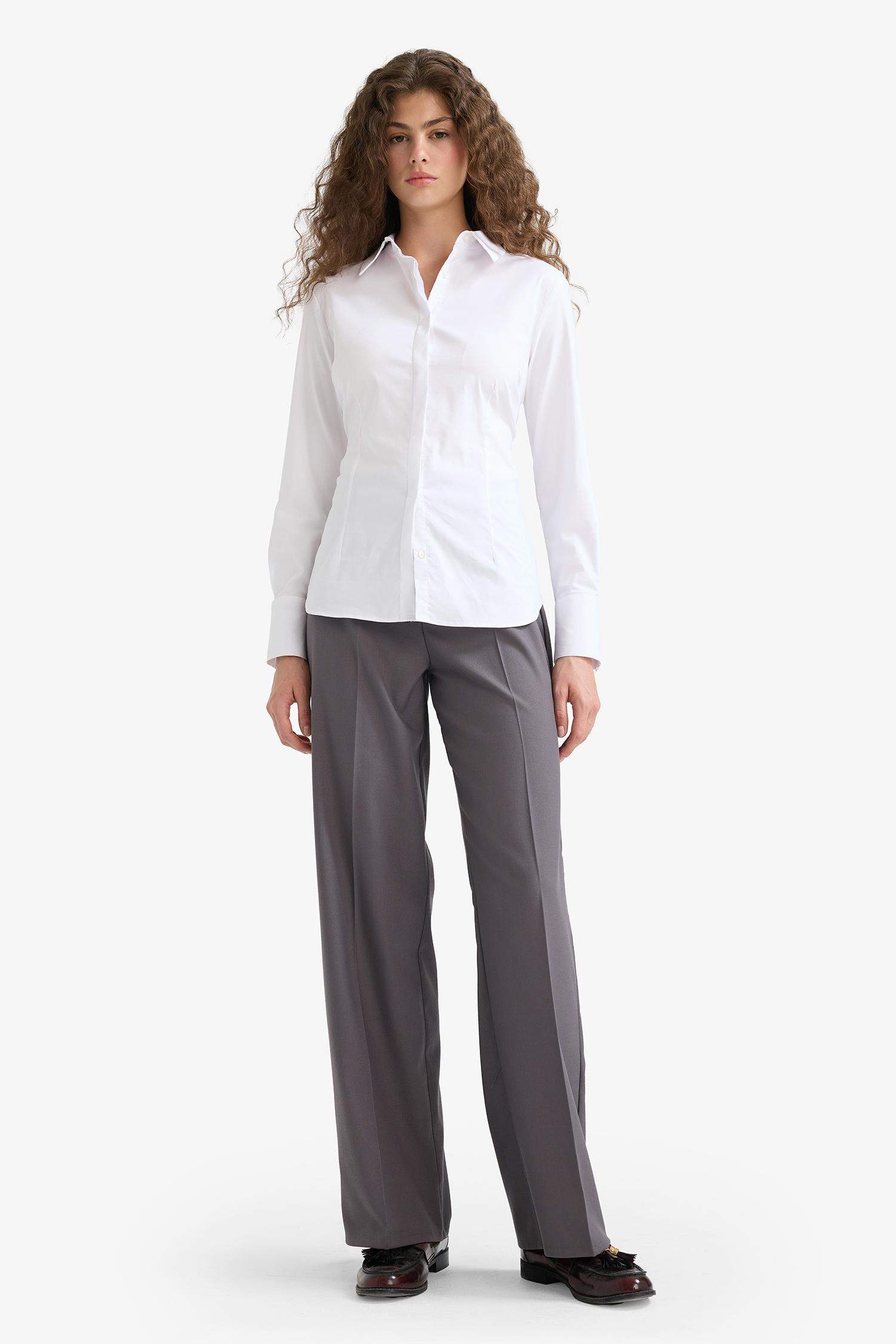Straight Fit Regular Waist Standard Length Trousers