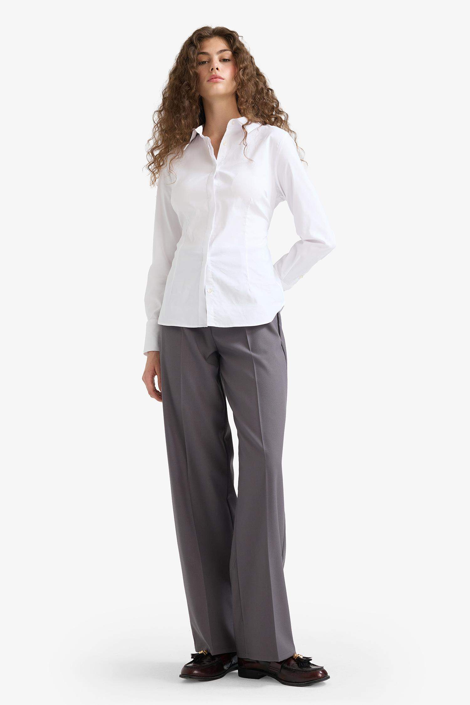Straight Fit Regular Waist Standard Length Trousers