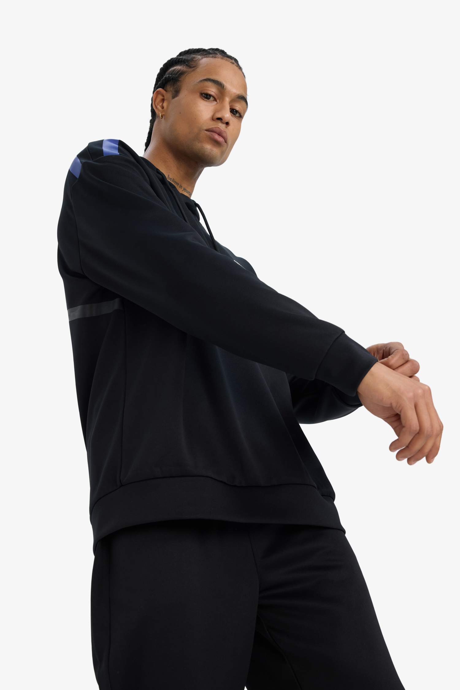 DeFactoFit Boxy Fit Hooded Scuba Fabric Sports Sweatshirt