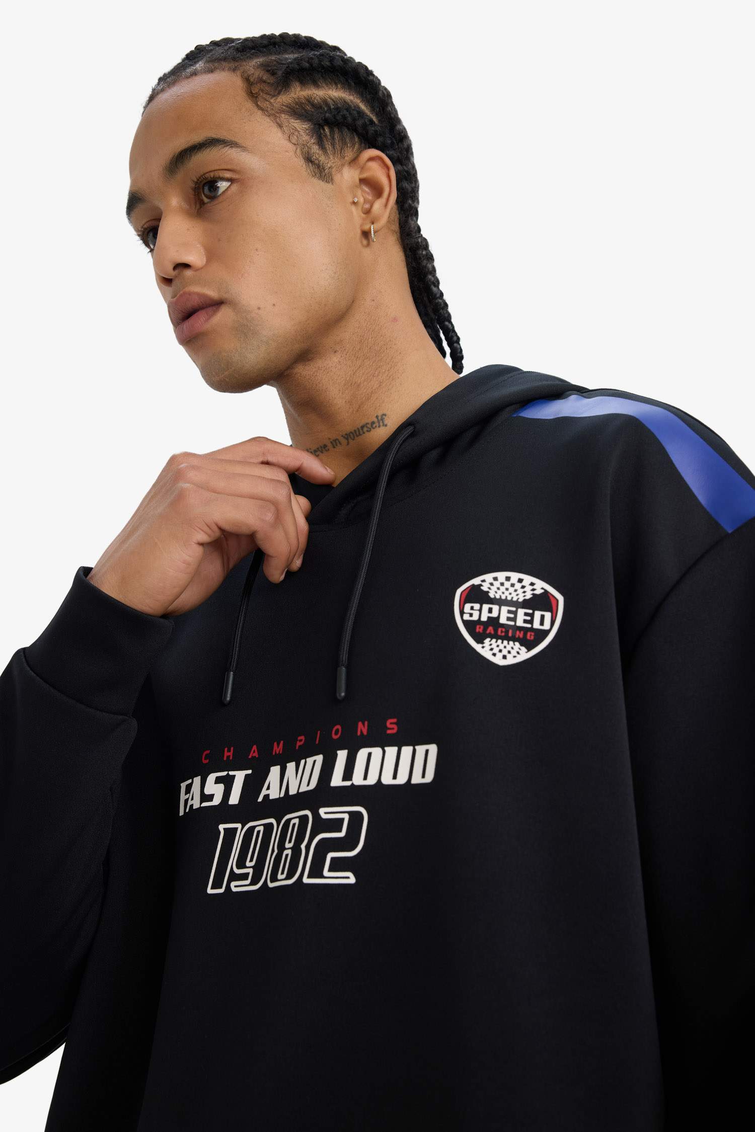 DeFactoFit Boxy Fit Hooded Scuba Fabric Sports Sweatshirt