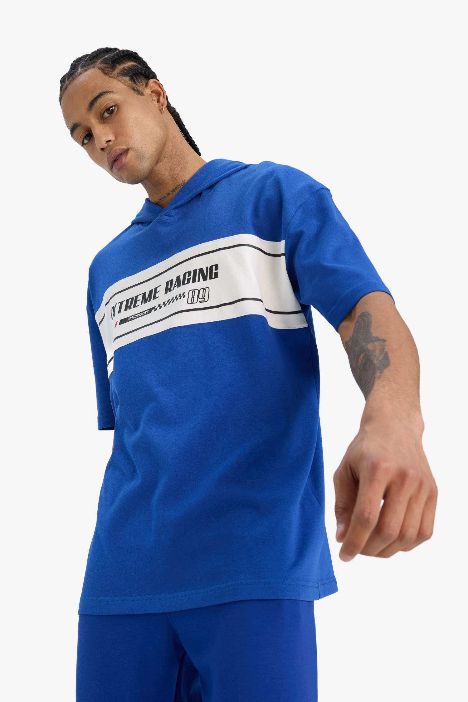 DeFactoFit Oversize Fit Hooded Sports T-Shirt