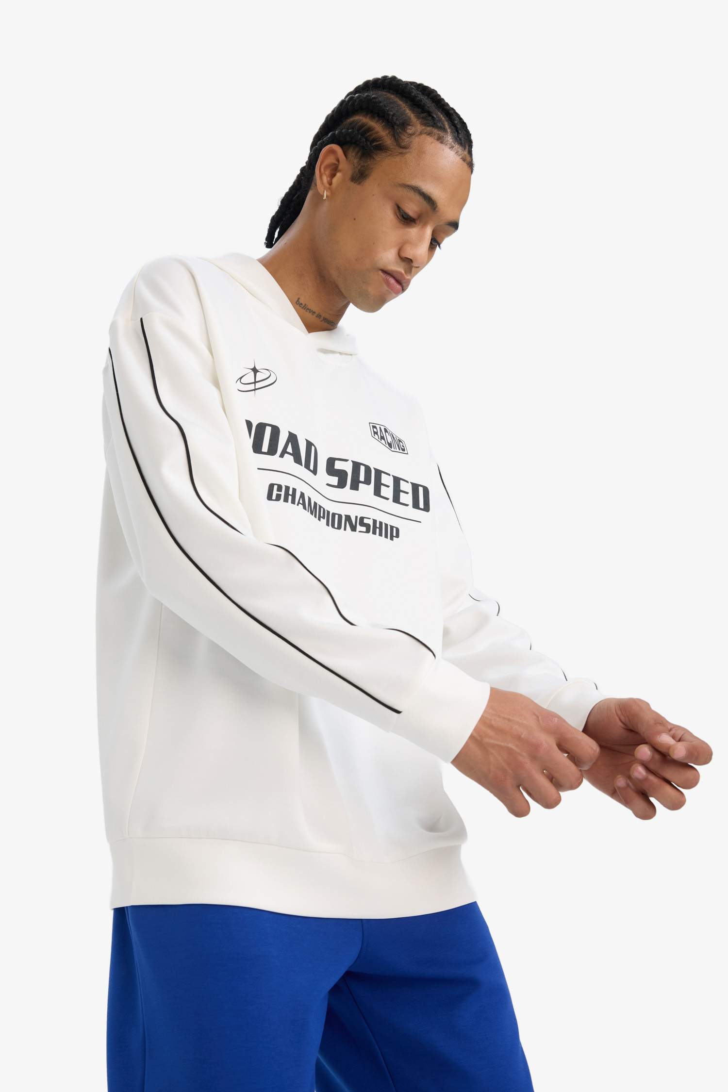 DeFactoFit Boxy Fit Hooded Sports Sweatshirt