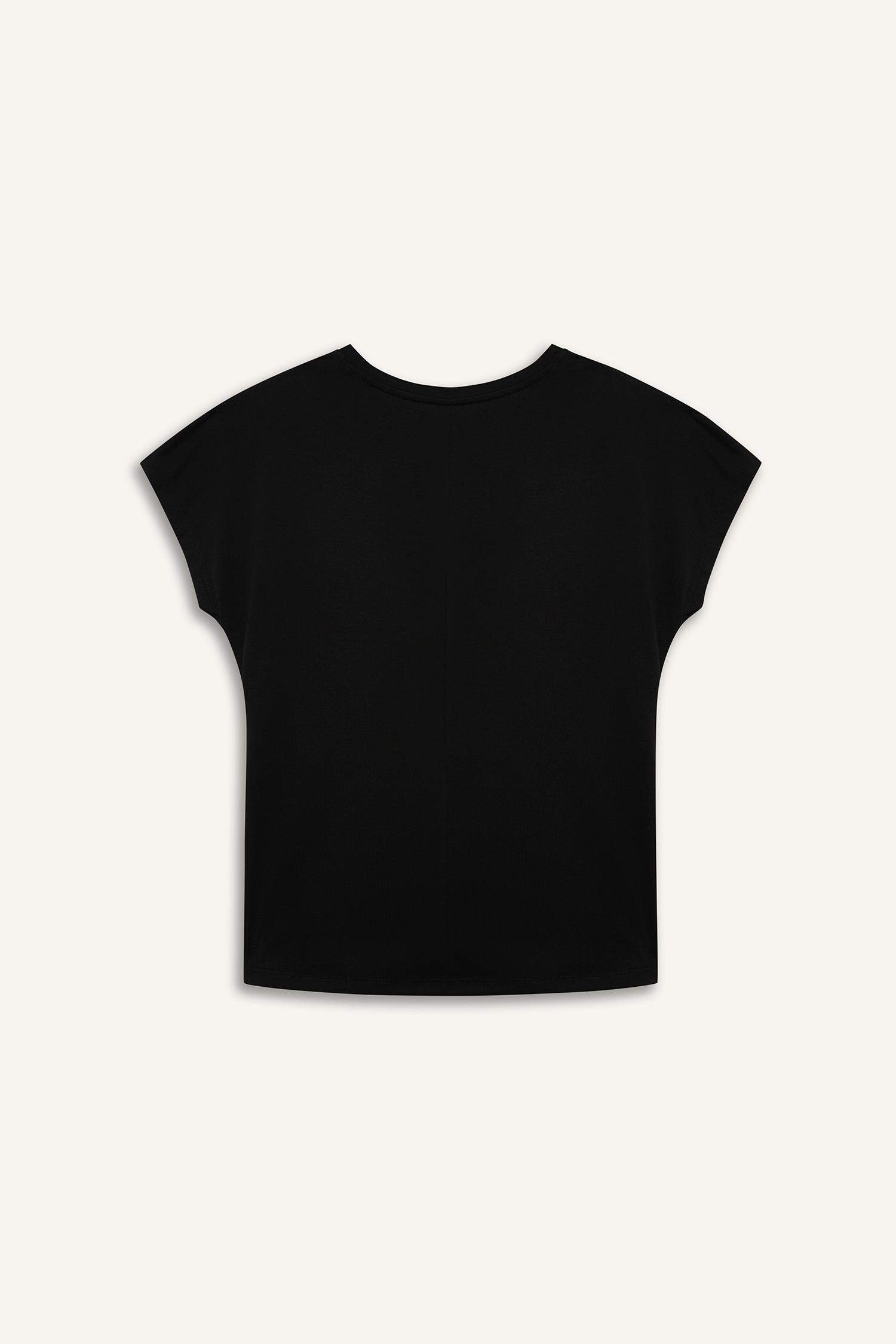 Regular Fit Bisiklet Yaka Desenli Kısa Kollu Tişört