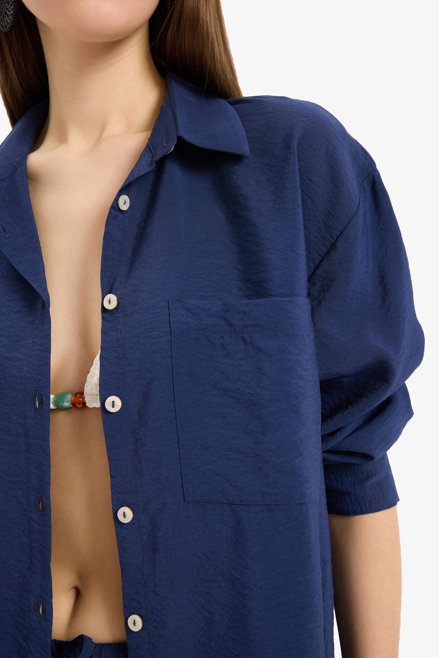 Regular Fit Plaj Gömleği-Fall in Love