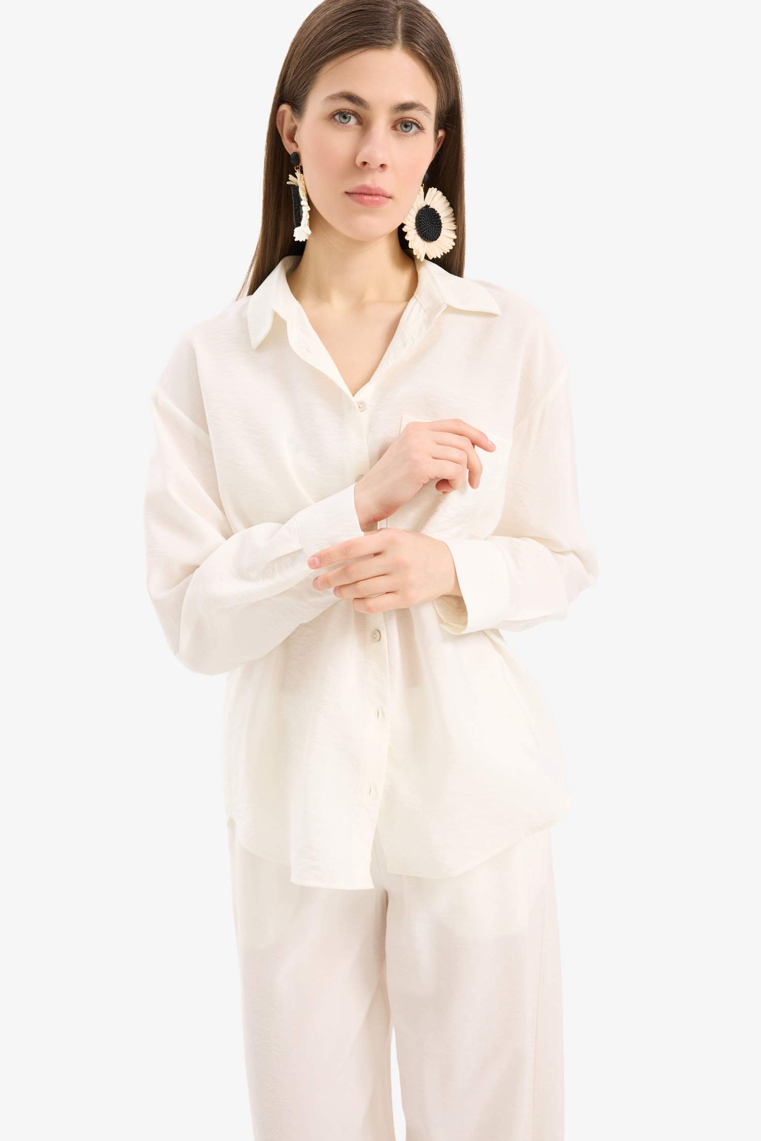 Regular Fit Plaj Gömleği-Fall in Love