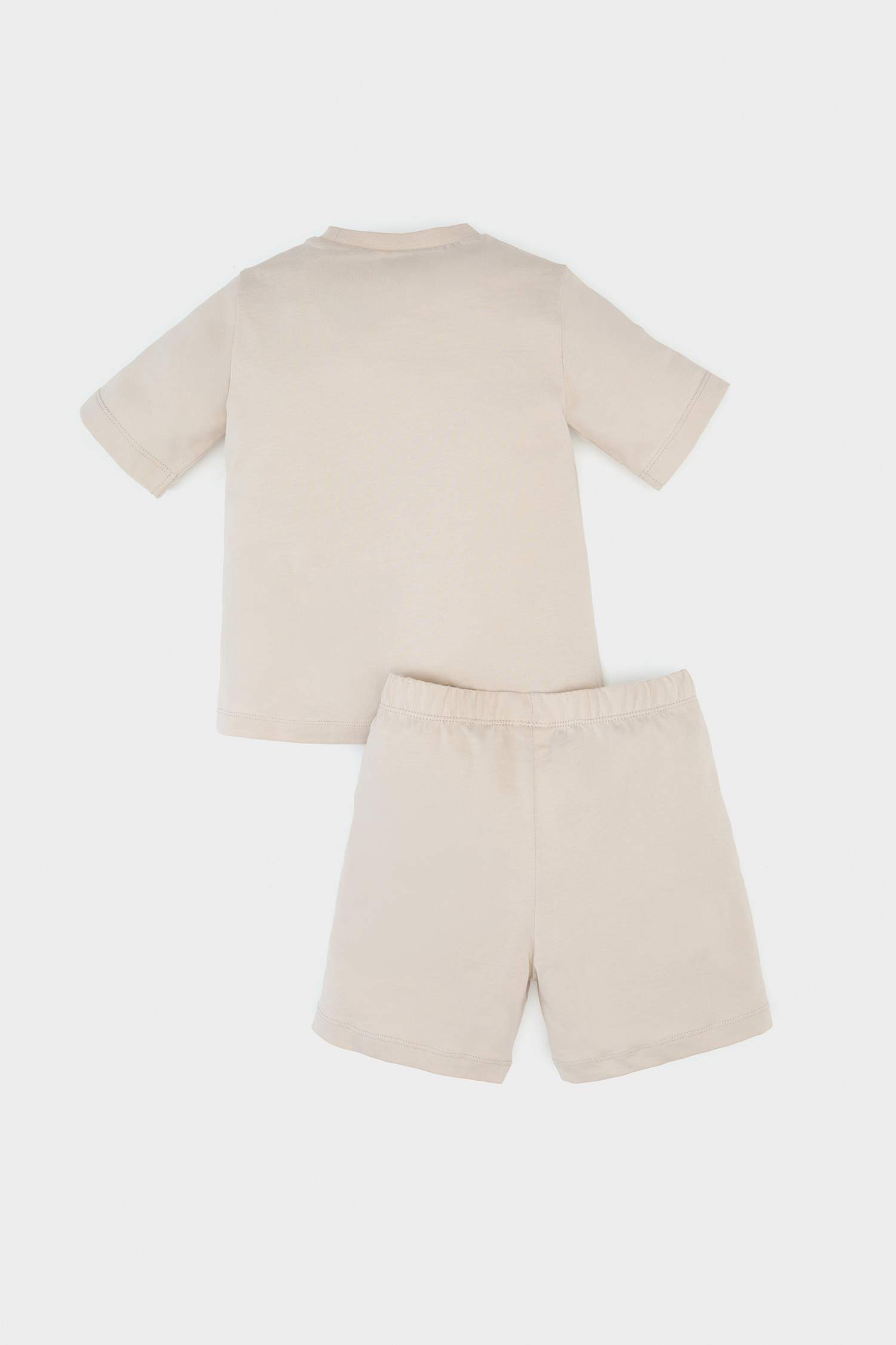 Erkek Bebek Pijama Takımı Zürafa Baskılı Kısa Kollu Penye Üst Şort