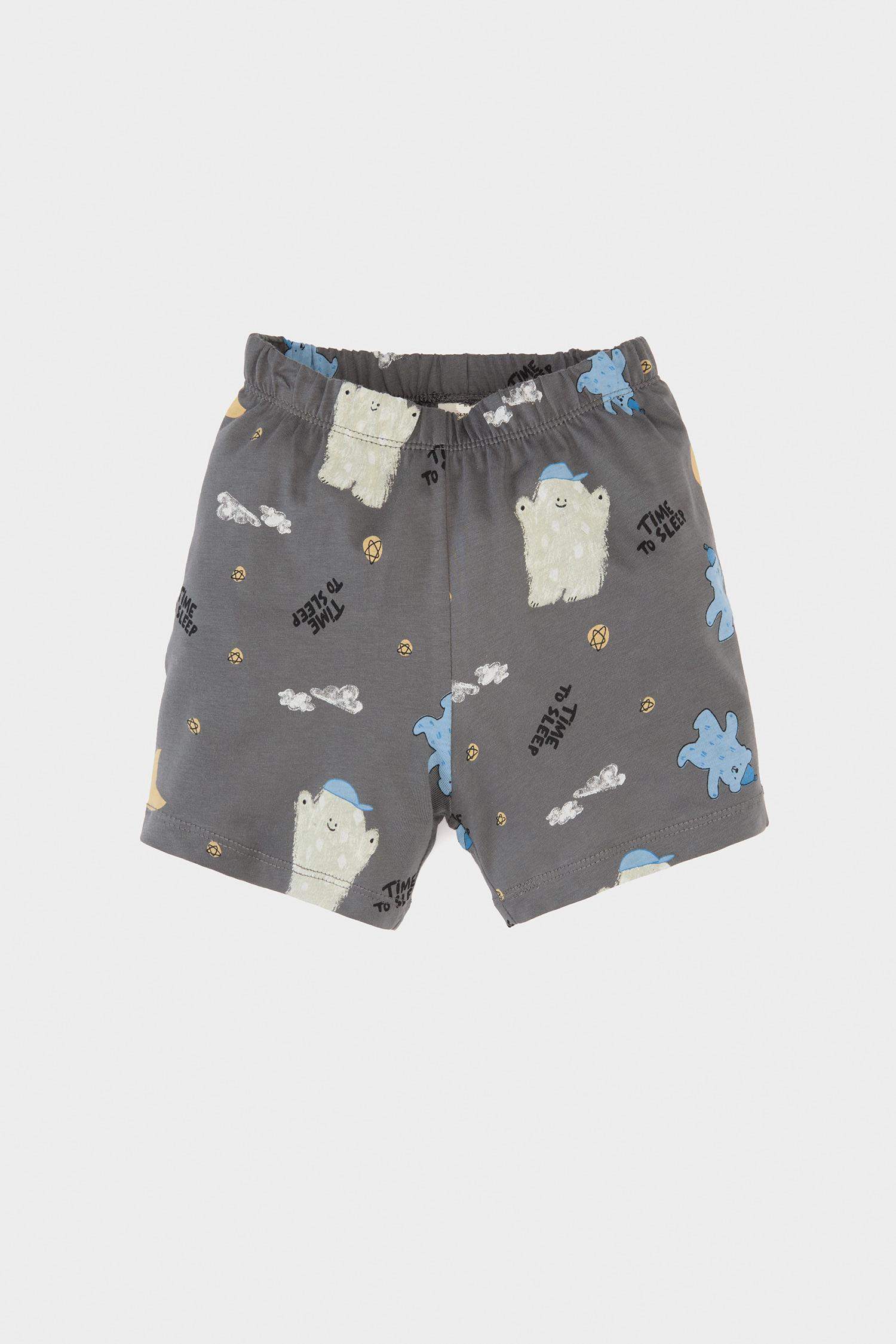 Baby Boy Patterned Cotton Top Shorts 2 Piece Pajama Set