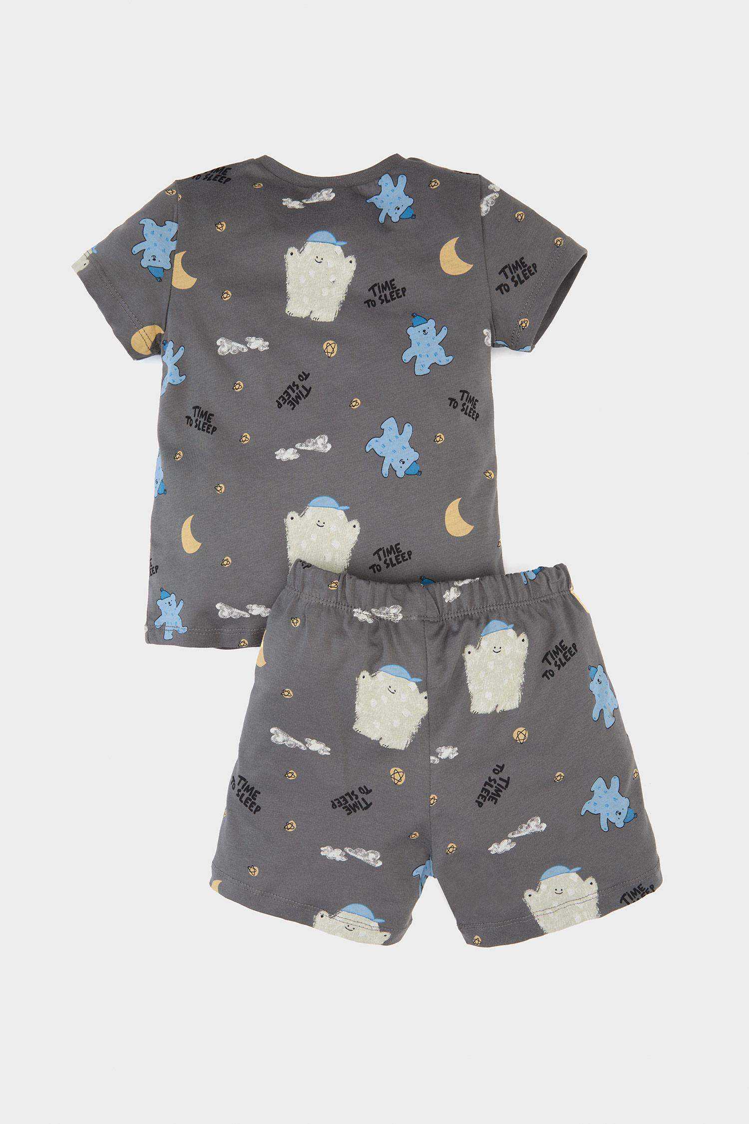 Baby Boy Patterned Cotton Top Shorts 2 Piece Pajama Set