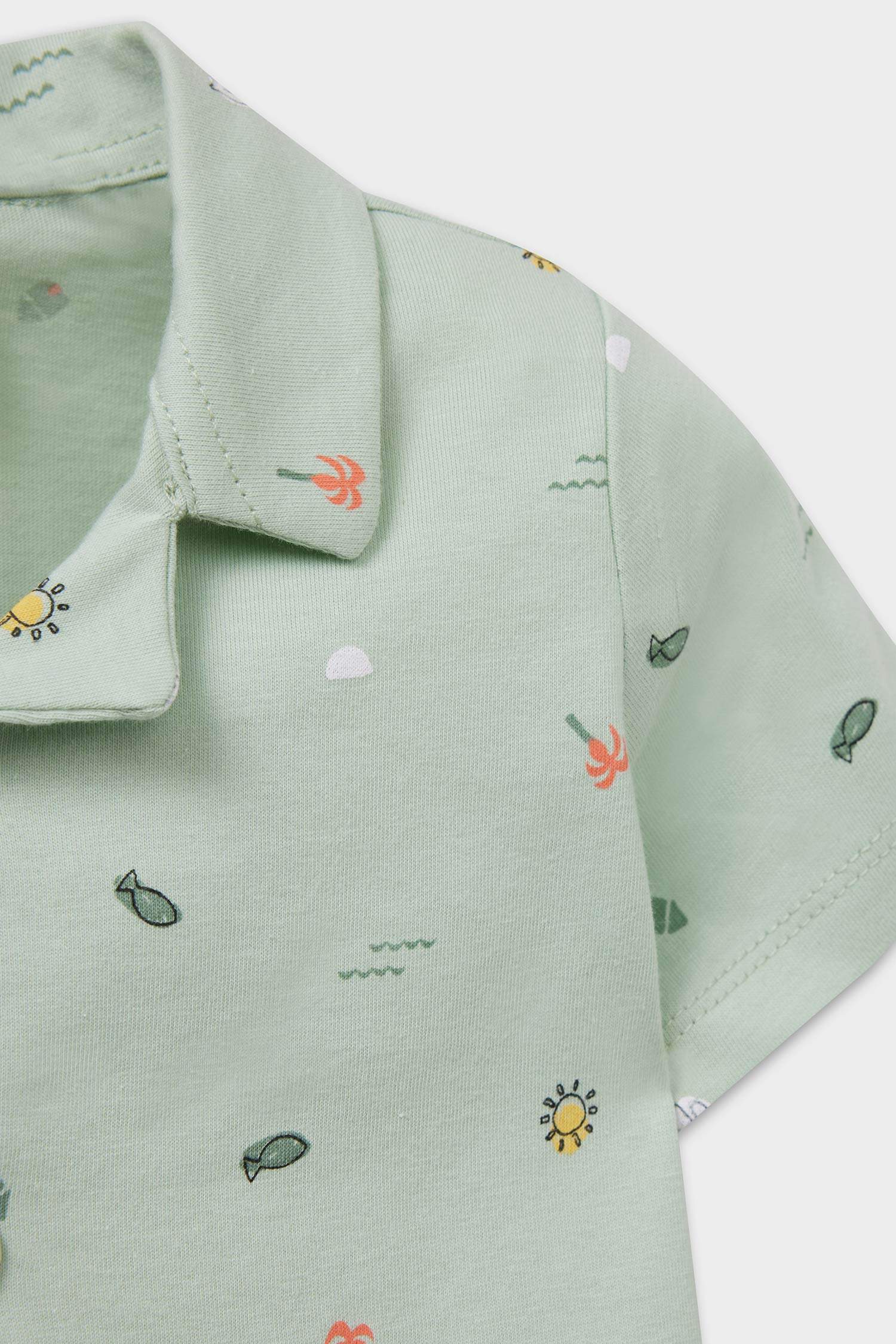 Baby Boy Sea Printed Cotton 2 Piece Pajama Set