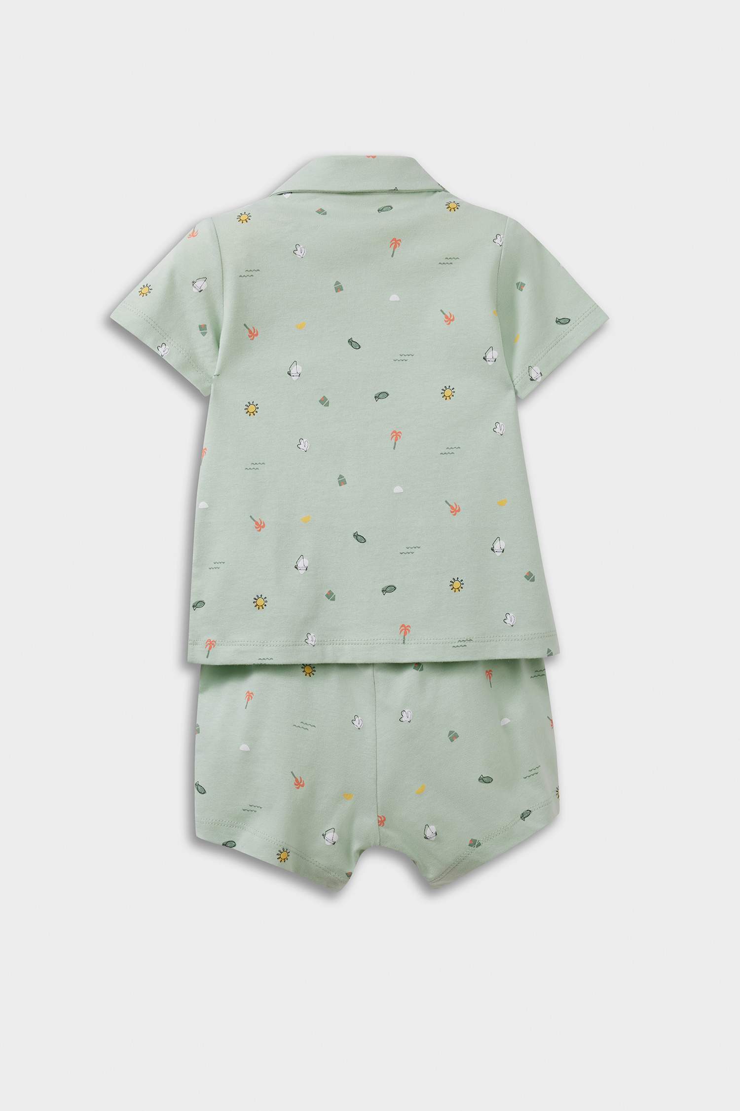 Baby Boy Sea Printed Cotton 2 Piece Pajama Set