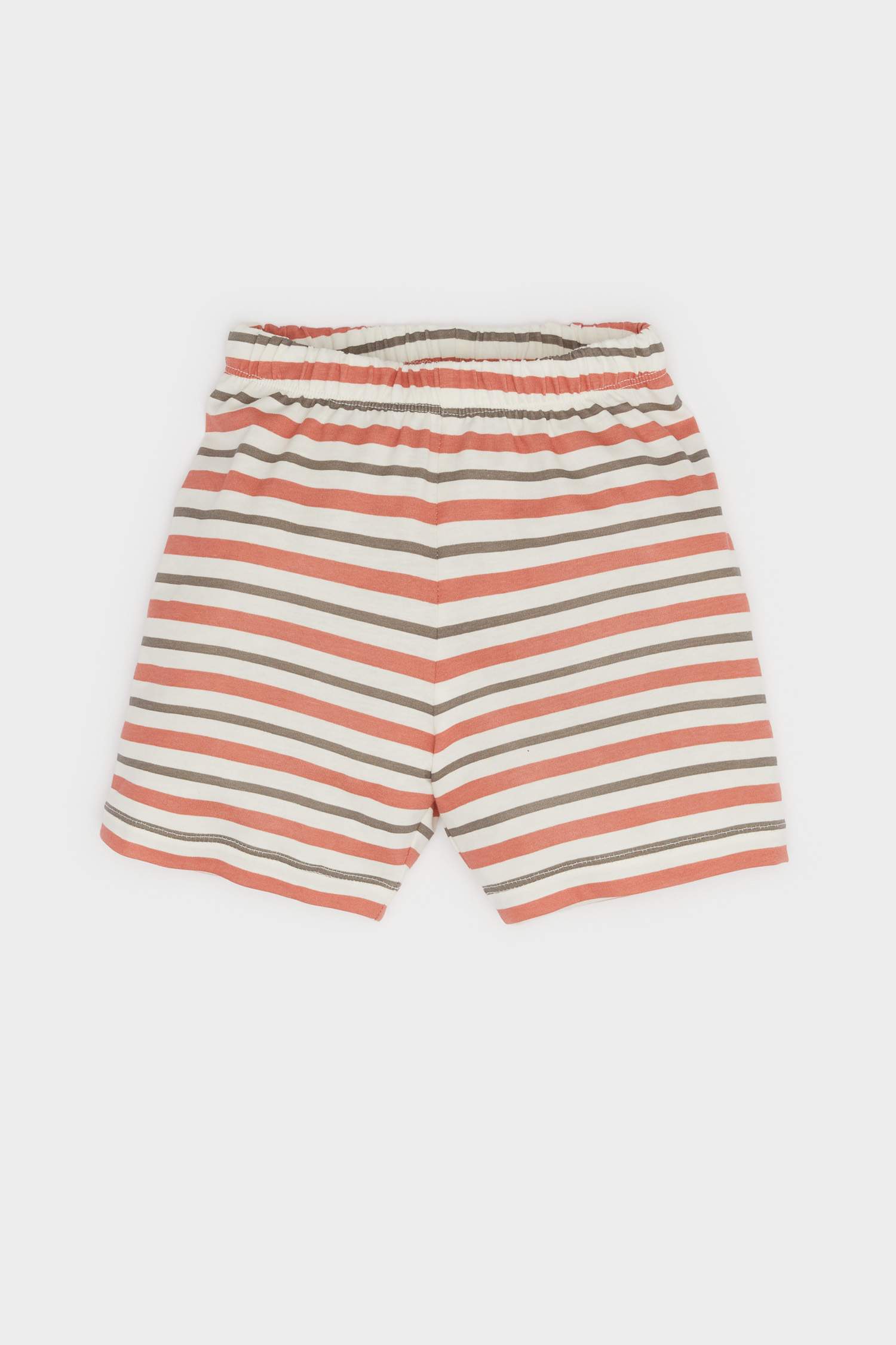 Baby Boy Striped Short Sleeve Cotton 4 Piece Pajama Set