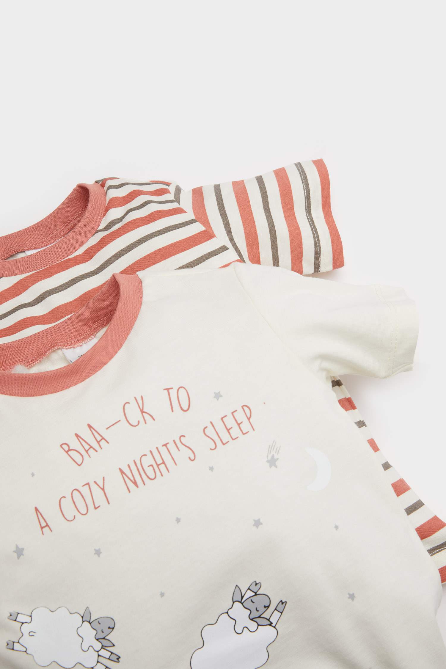Baby Boy Striped Short Sleeve Cotton 4 Piece Pajama Set