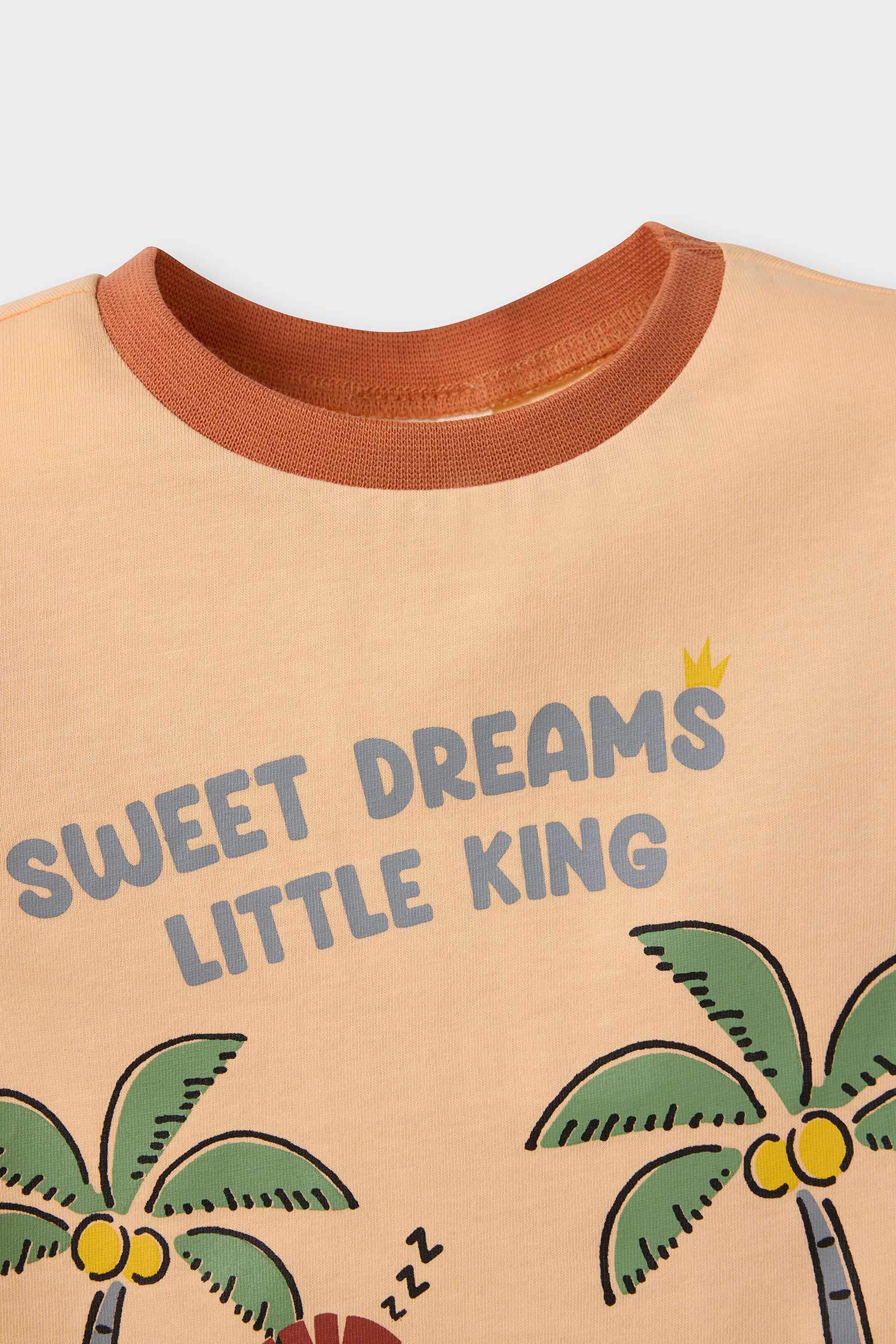 سيت بجامة بيبي ولادي ممشط بطبعة أسد - قطعتين