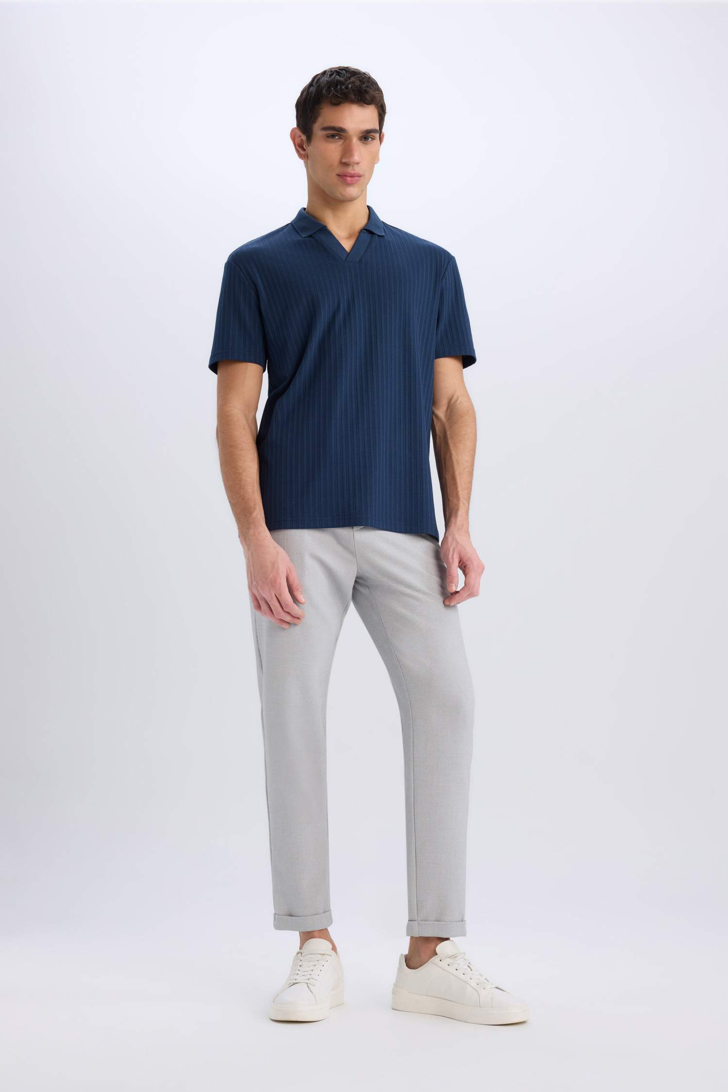 жолақты тығыз мата Поло