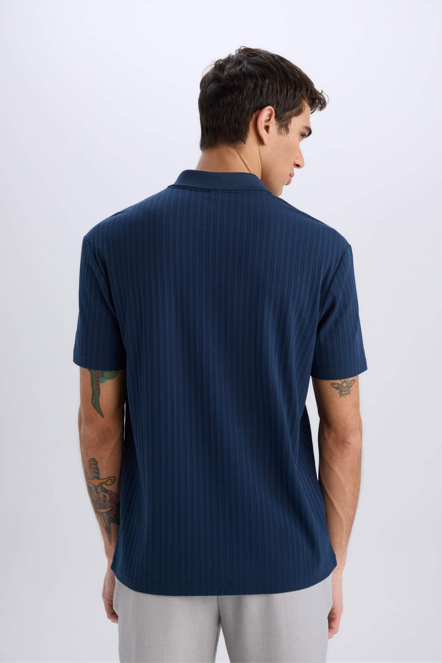 жолақты тығыз мата Поло