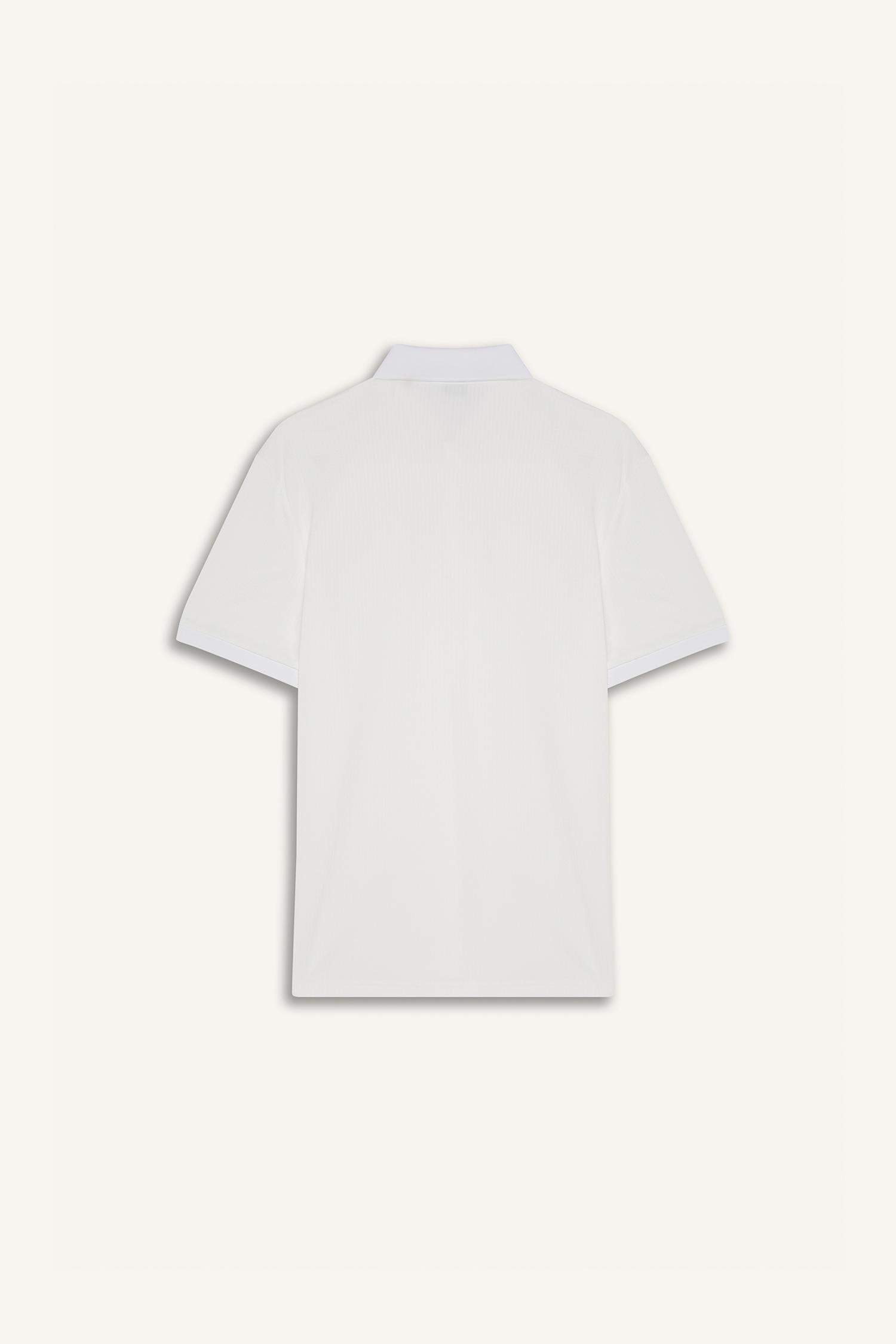 Футболка-поло с короткими рукавами, узкого фасона, из жатой ткани
