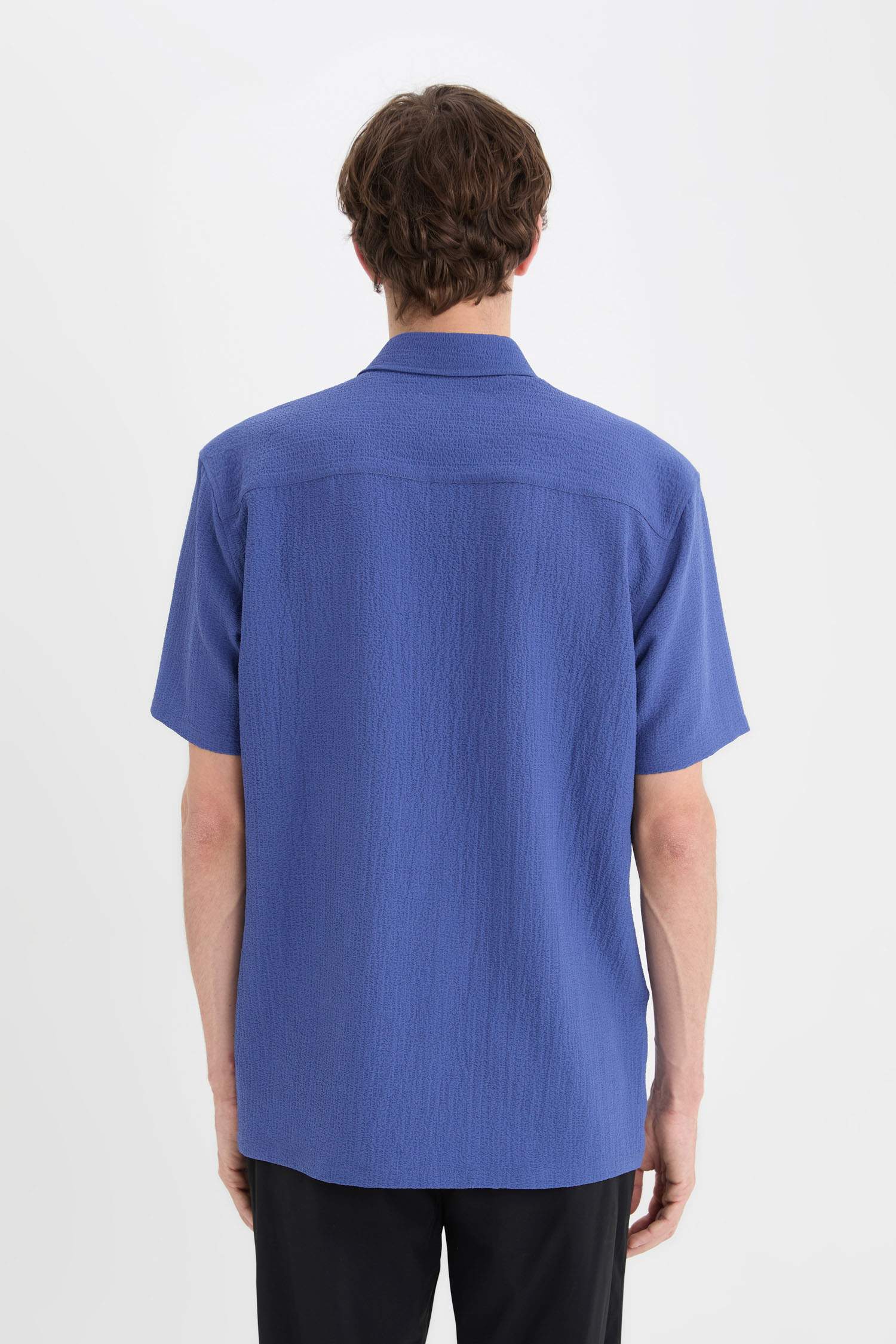 Regular Fit Krinkıl Yazlık Kısa Kollu Gömlek