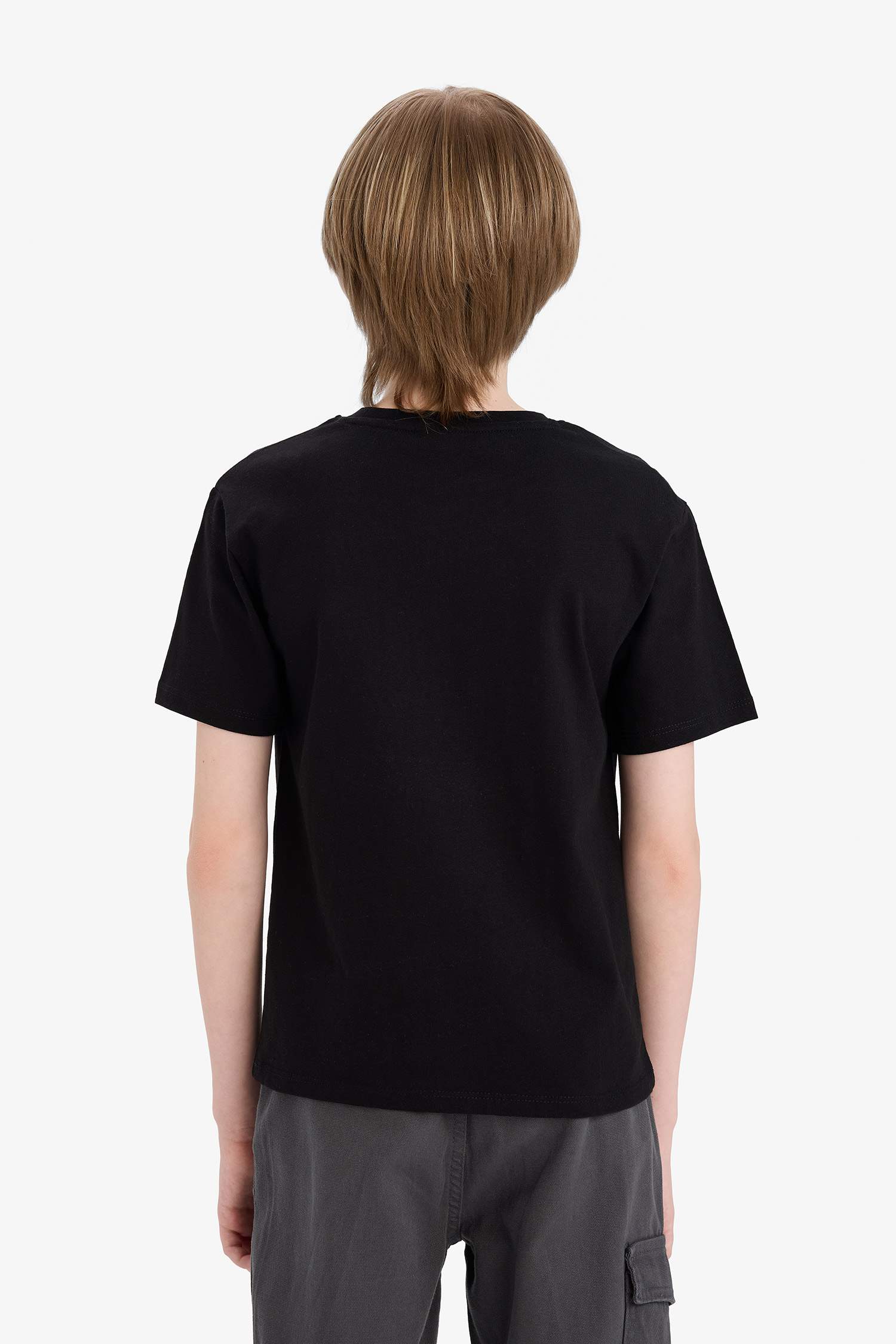 تيشيرت ولادي نص ردن مطبوع قصة عادية بياخة مستديرة