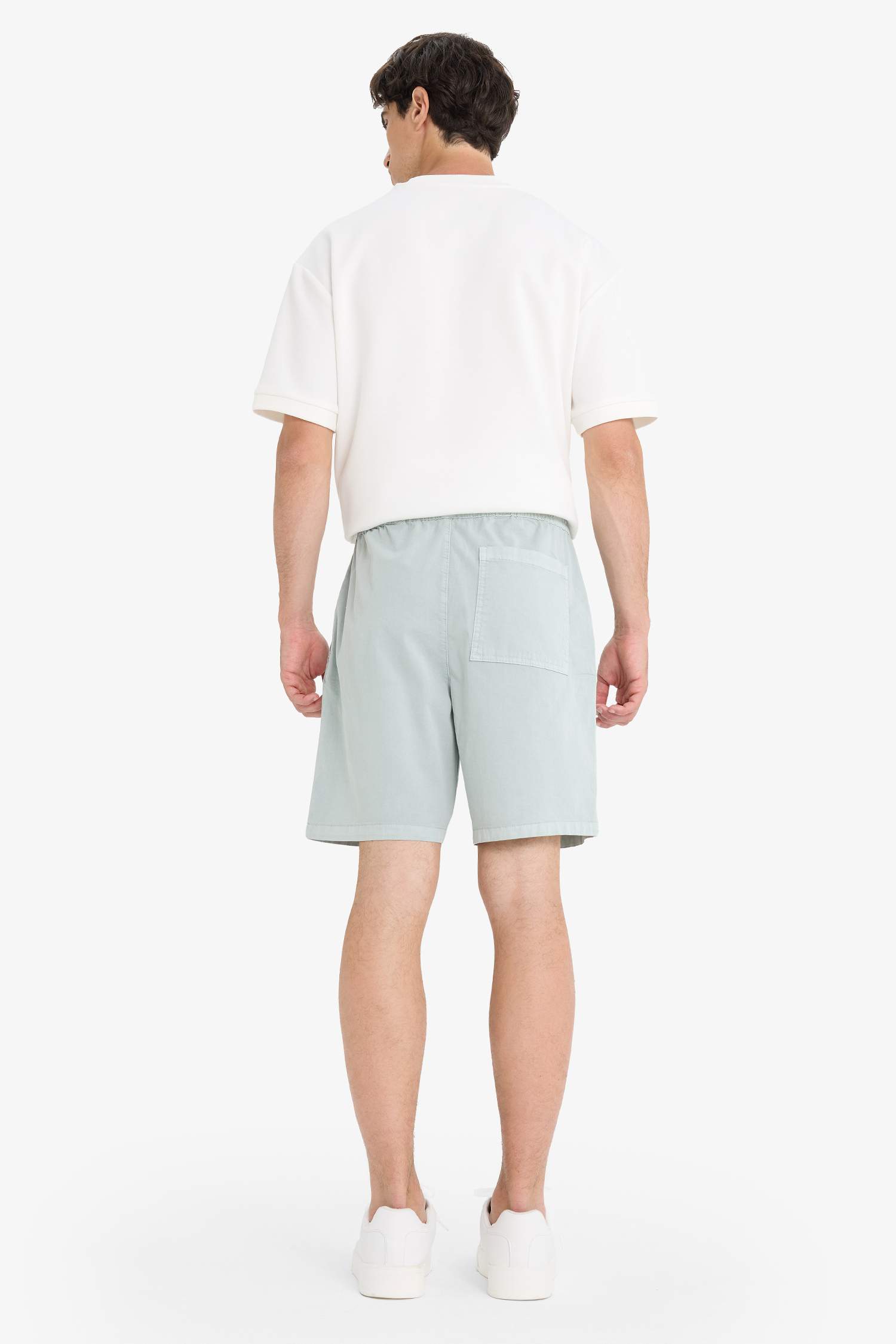 Relax Fit Gabardin Bermuda Şort