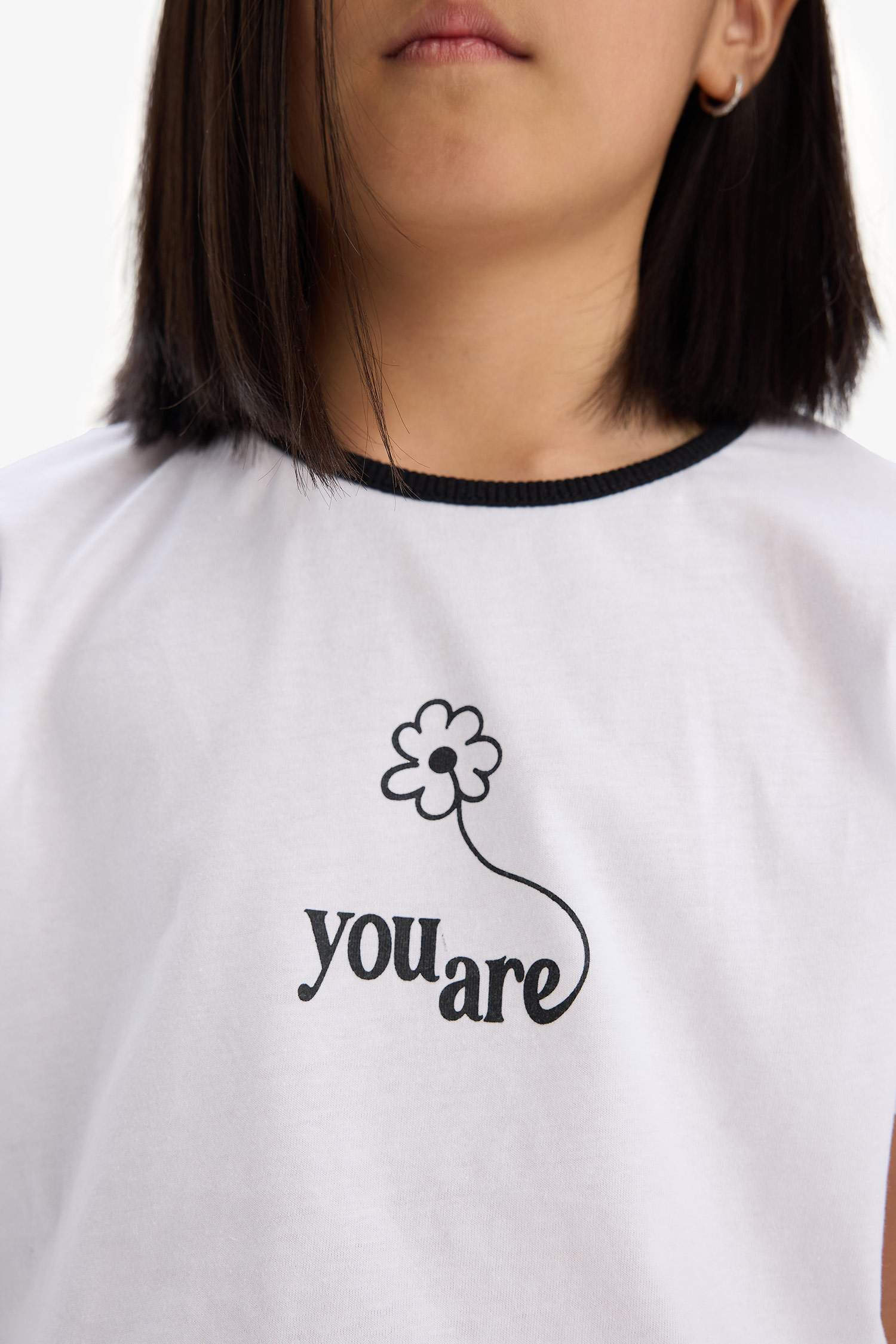 Ensemble de t-shirt et jupe-short imprimée pour fille