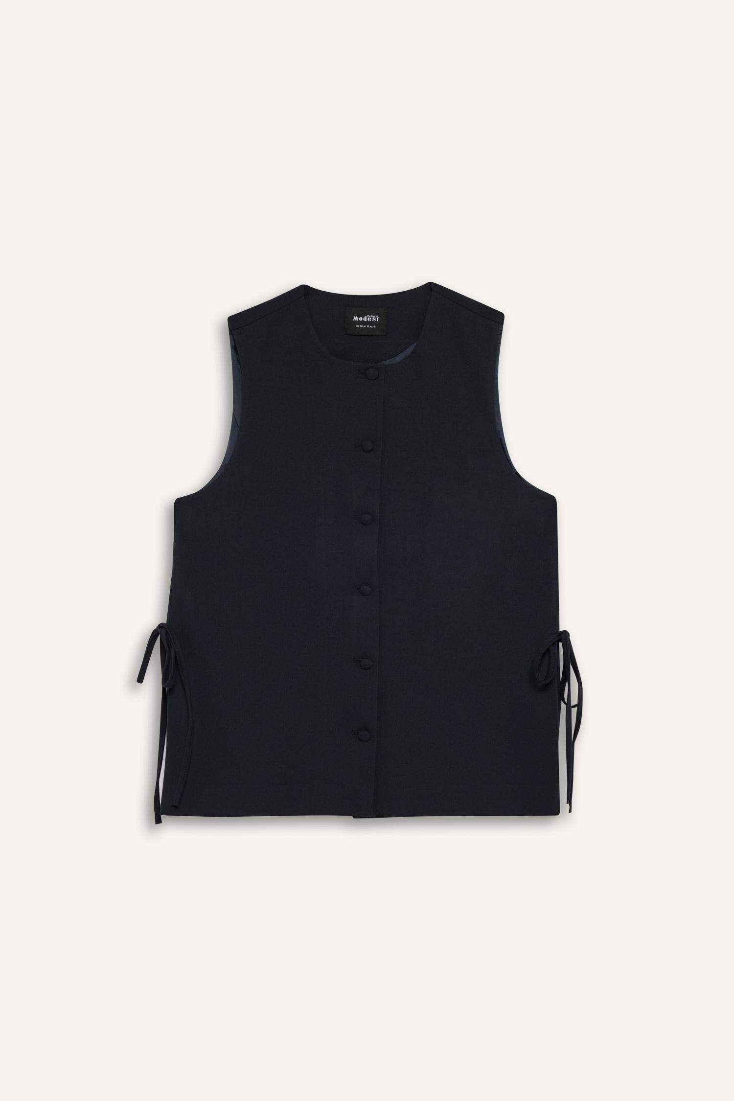 Bisiklet Yaka Yanları Bağcıklı Basic Düz Dokuma Süveter